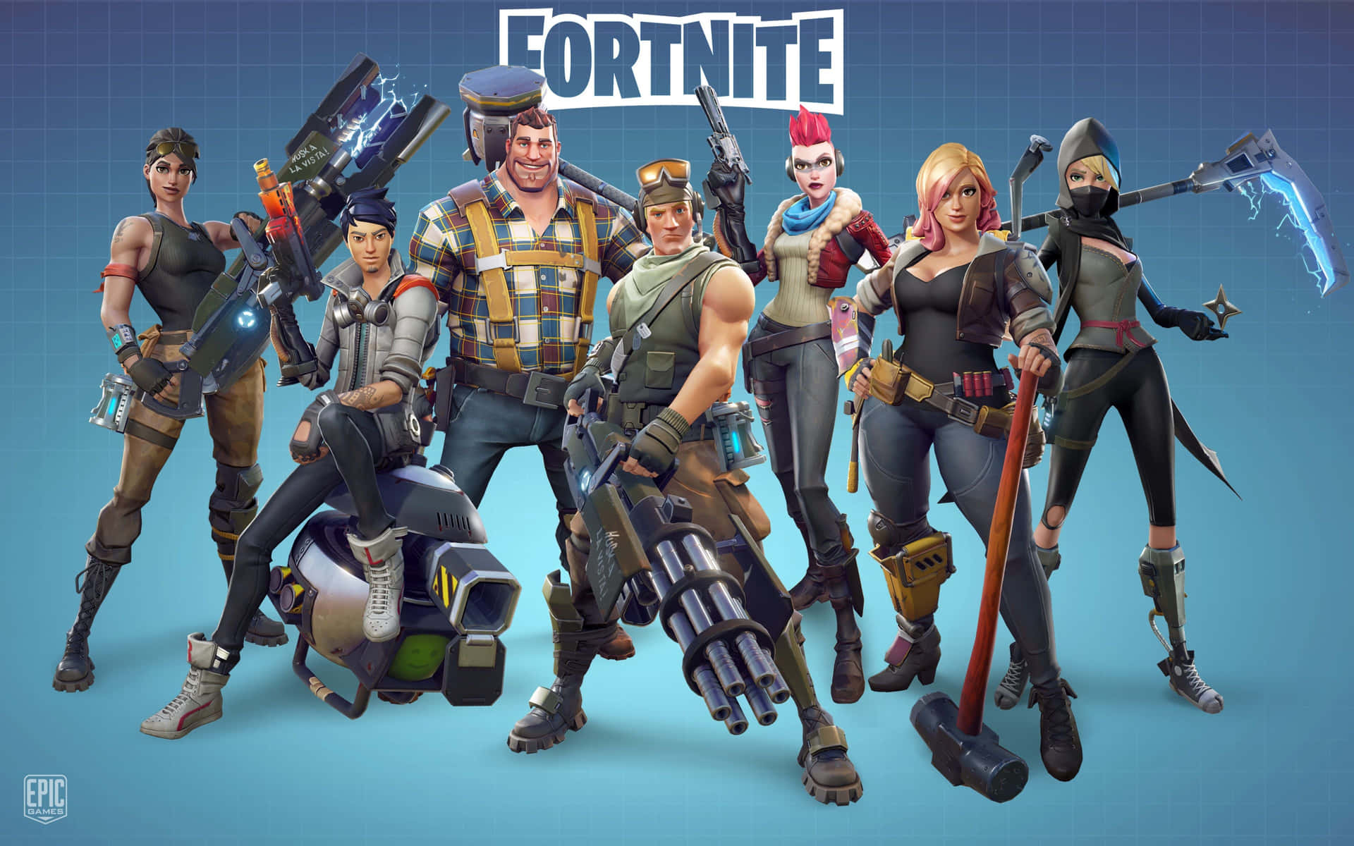 Fortnite - A Group Of People With Guns Background