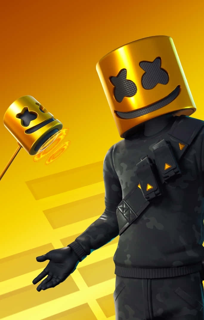 Fortnite - A Man In A Yellow Mask Background