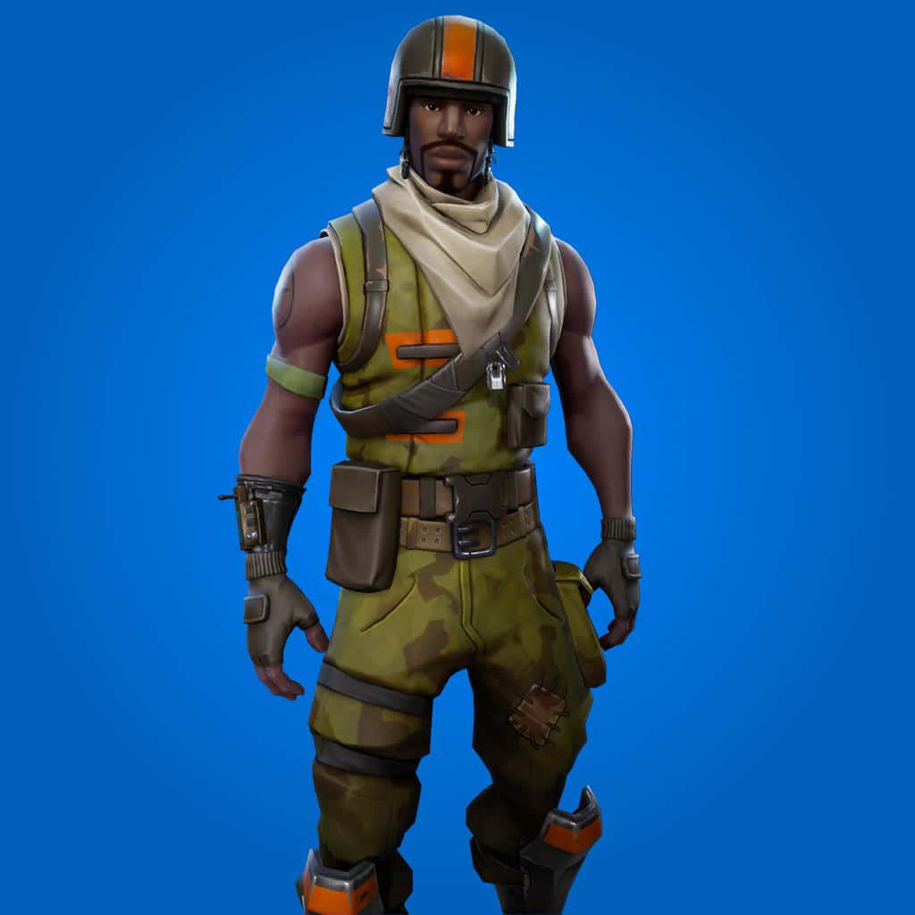 Fortnite - A Soldier In A Green Uniform Background