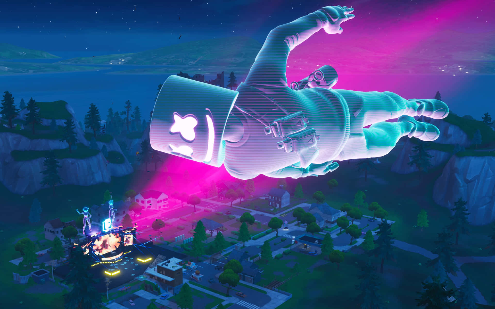 Fortnite And Marshmello Unite For An Unforgettable Gaming Experience! Background