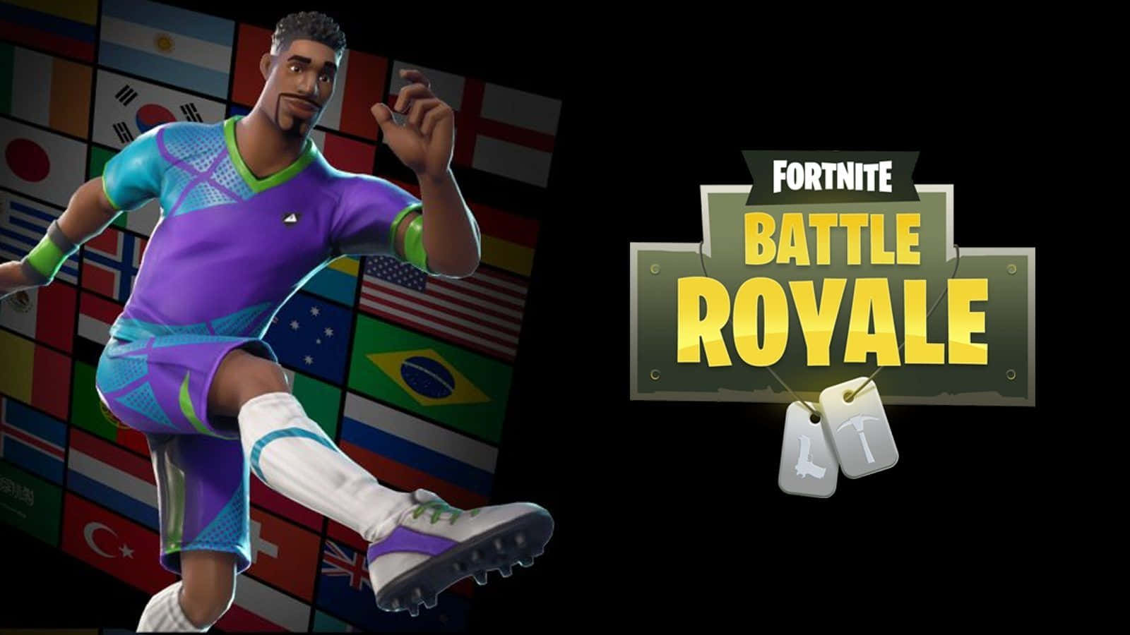 Fortnite Battle Royale - A Soccer Player In Purple Background