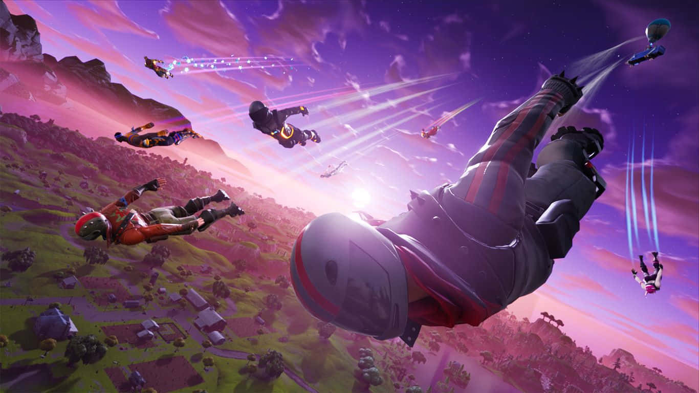 Fortnite Battle Royale Action On A 1366x768 Screen Background