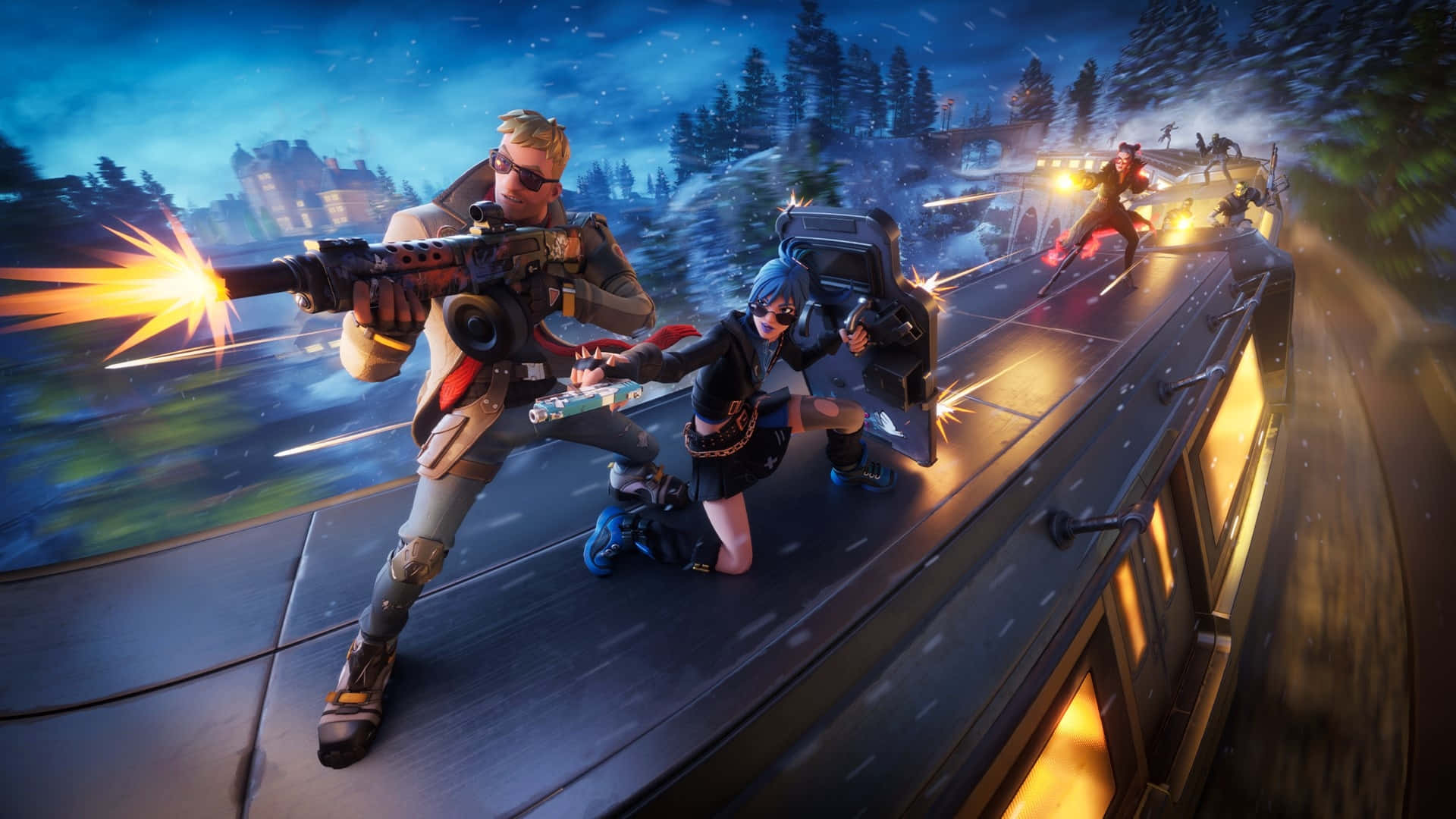 Fortnite Battleon Moving Train Background