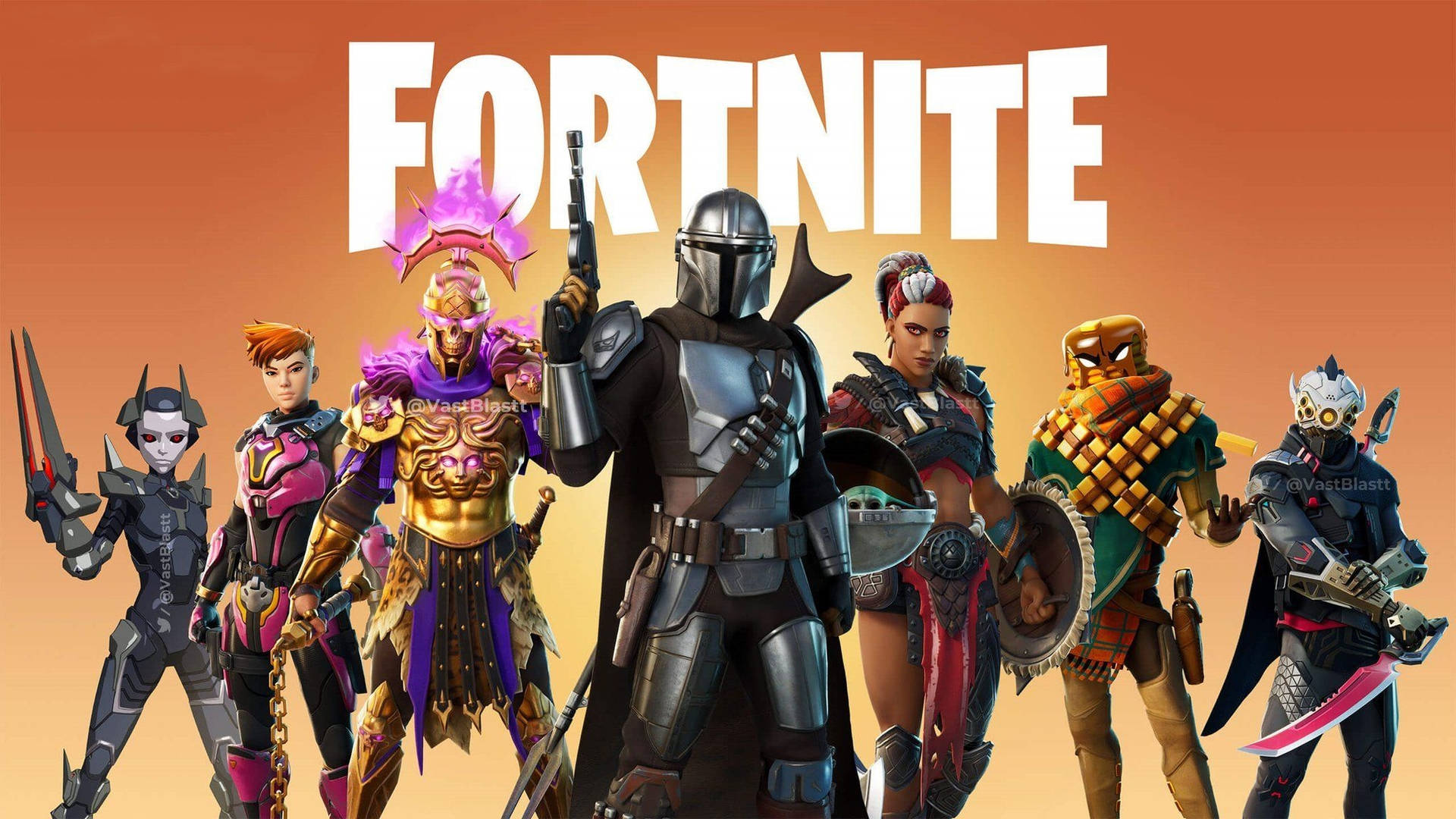 Fortnite Chapter 2 Season 6 Character Orange Poster Background