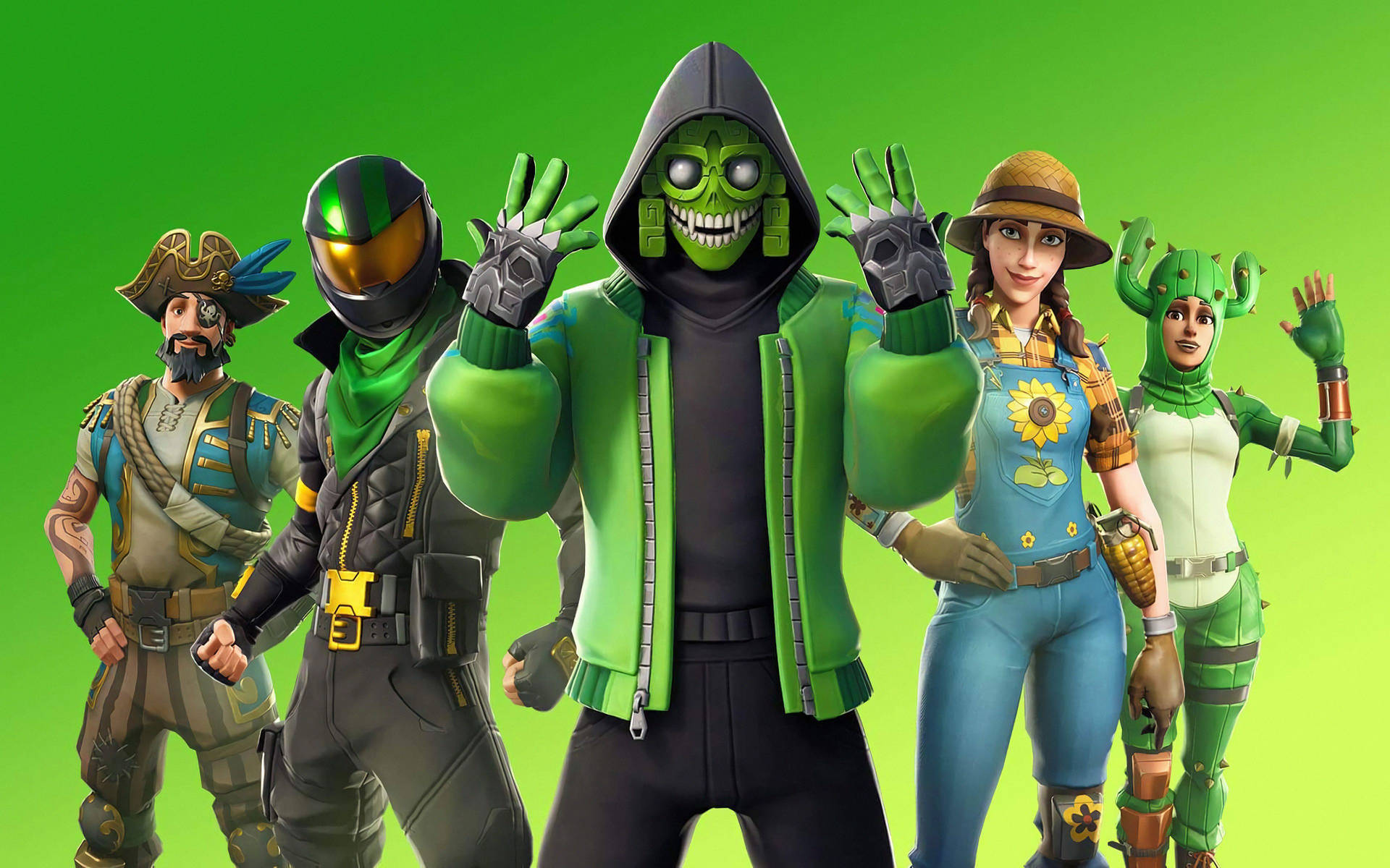 Fortnite Chapter 2 Season 6 Cool Green Characters Background