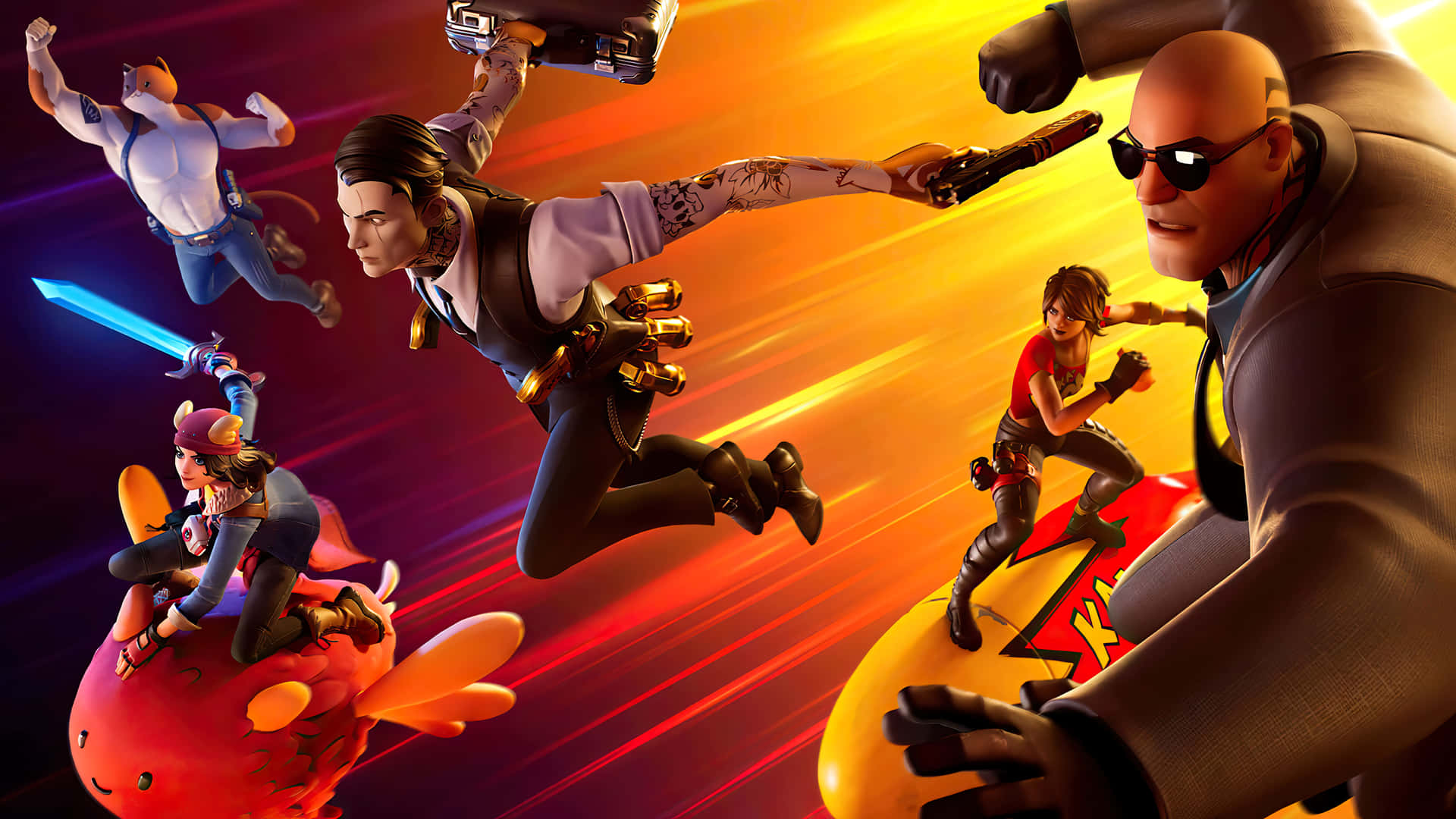 Fortnite Chapter2 Action Packed Characters Background