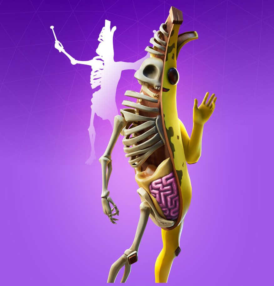 Fortnite Character Peely Smiles With A Cheeky Expression Background
