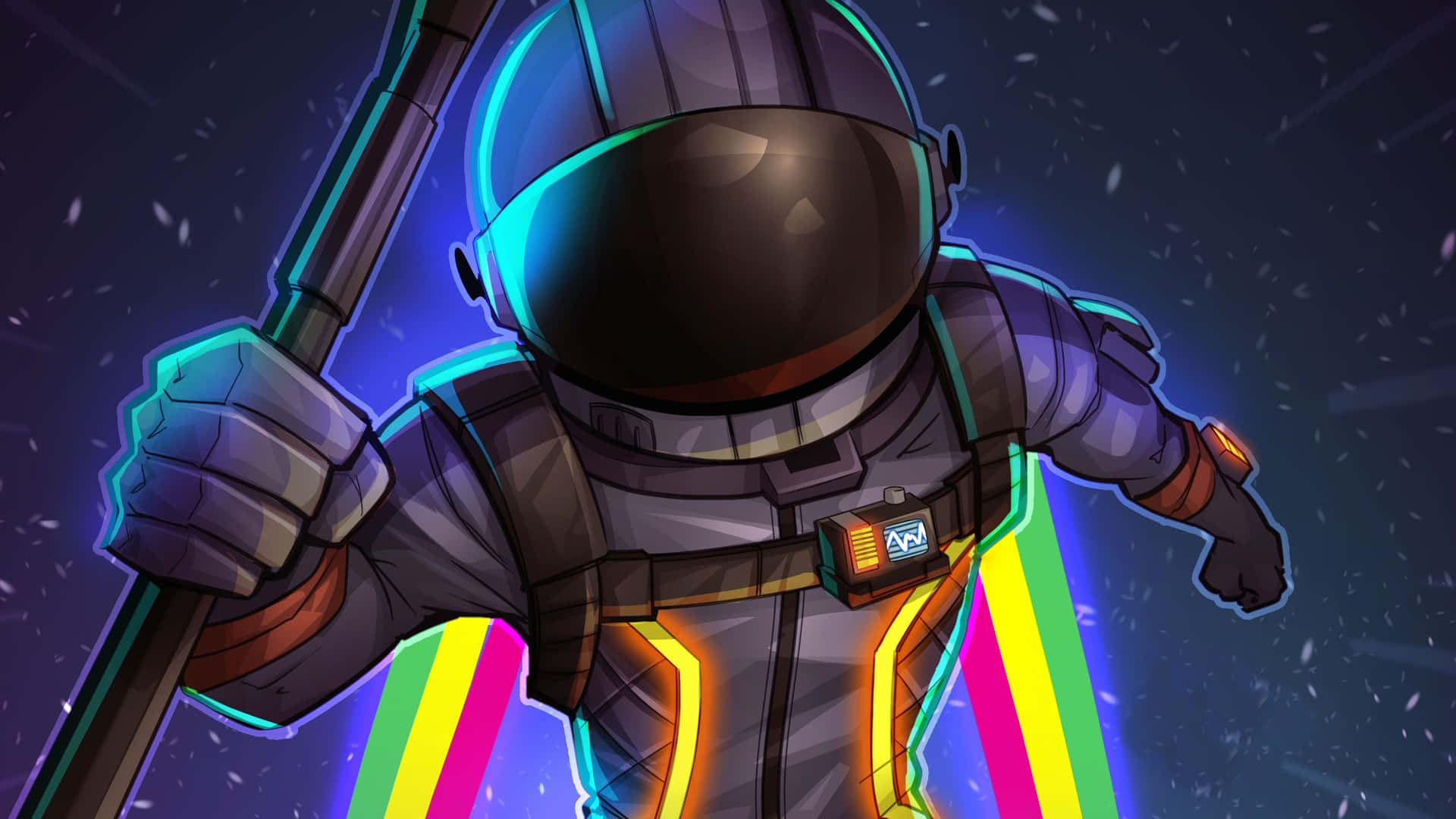 Fortnite Character Standing On Top Of A Mountain