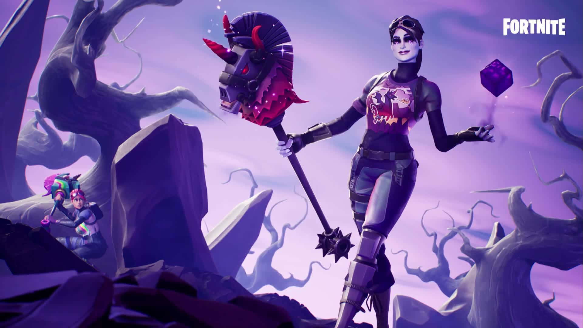 Fortnite Fantasy Characters Purple Hues Background