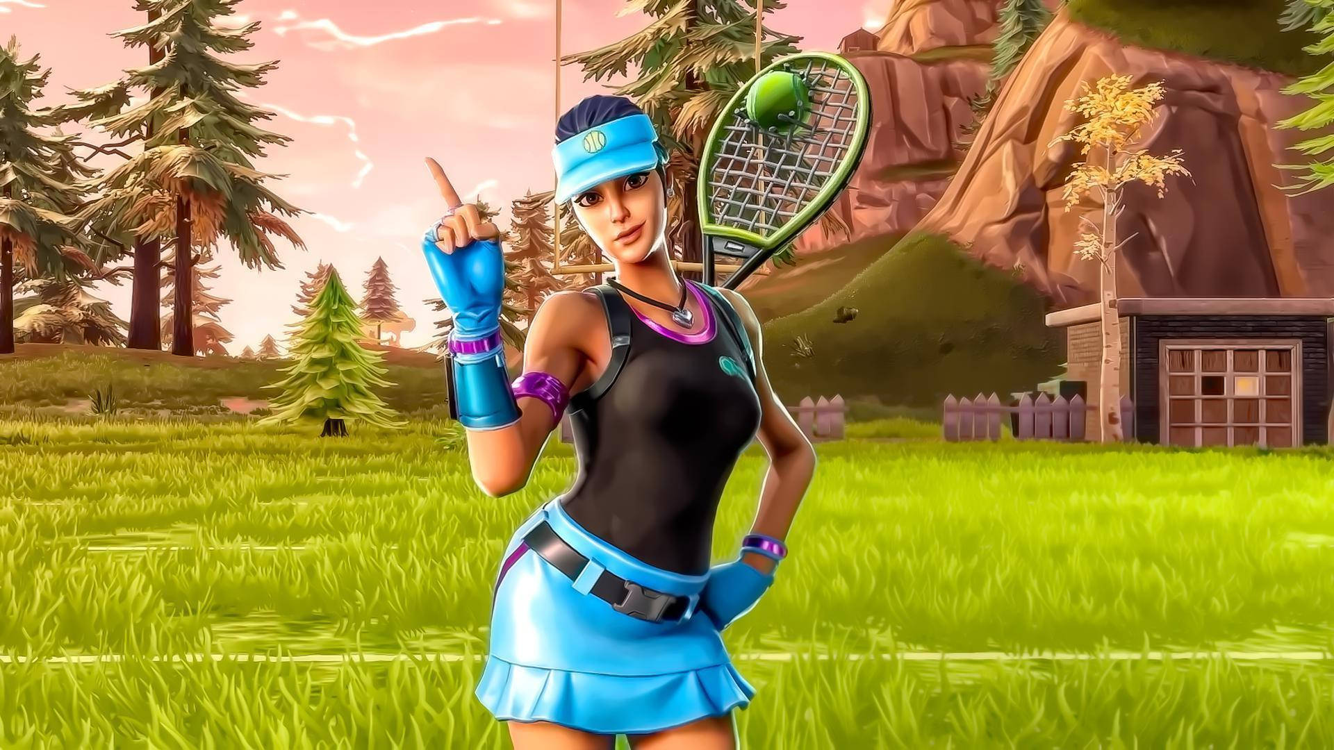 Fortnite Girl Ready For Battle Background