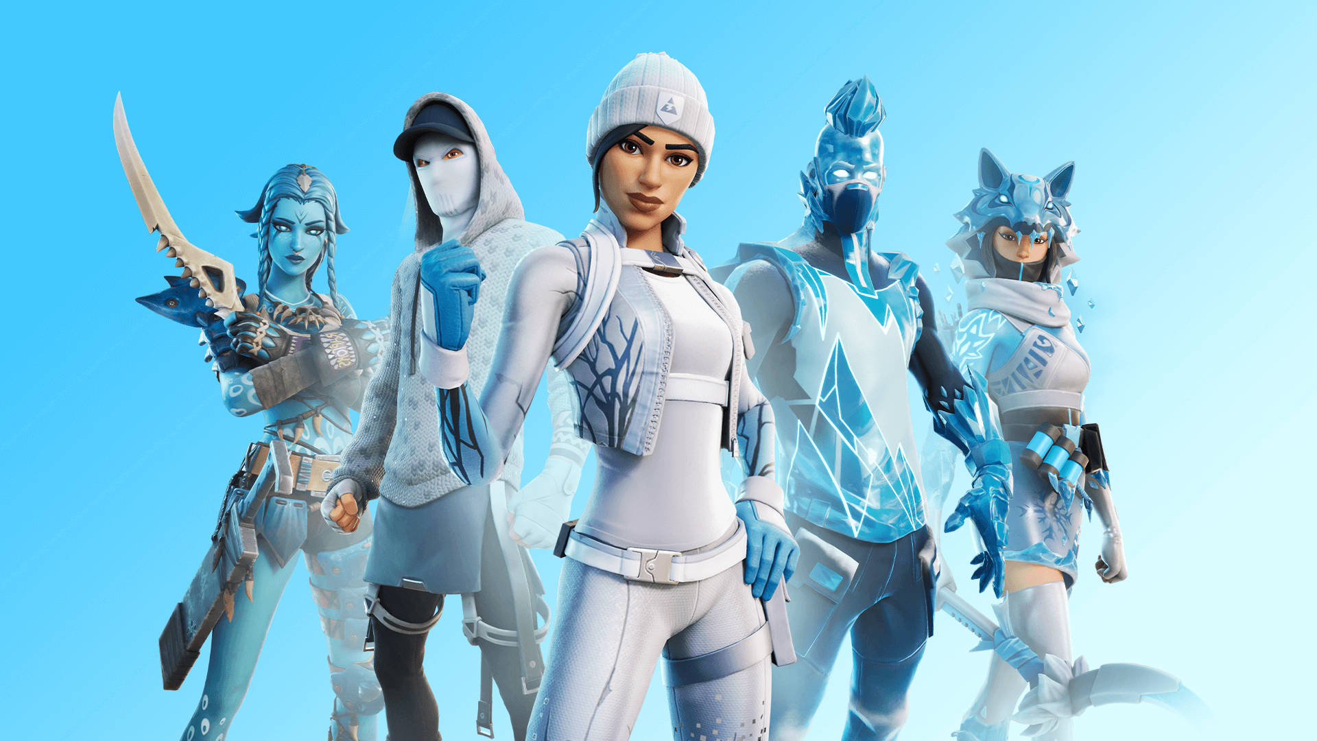 Fortnite Girls In Winter Skins Background