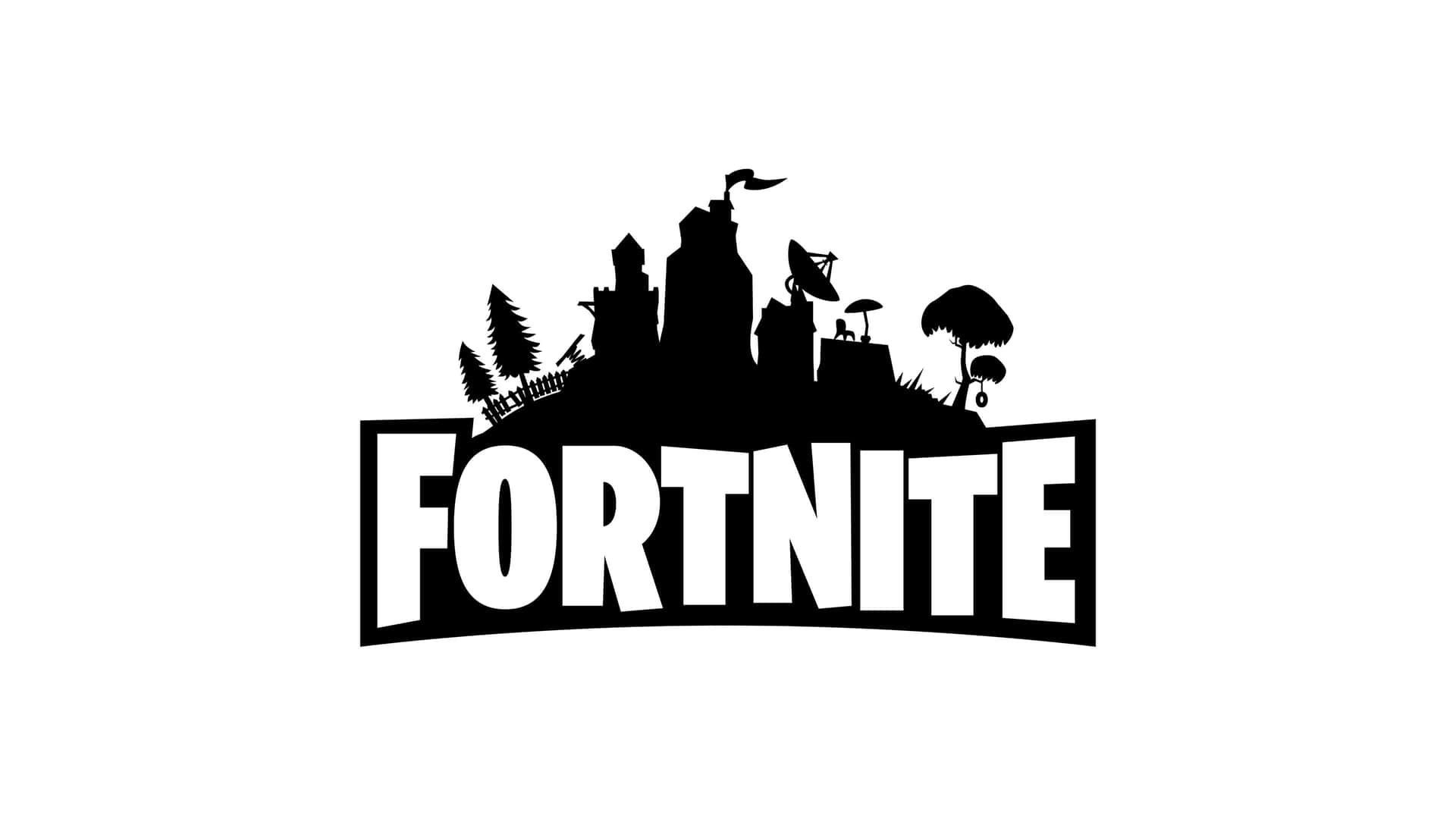 Fortnite Logo With A Castle In The Background Background