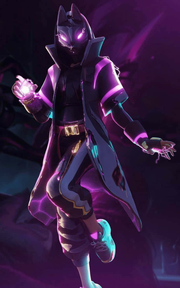 Fortnite Nightshade Skin Purple Glow Background