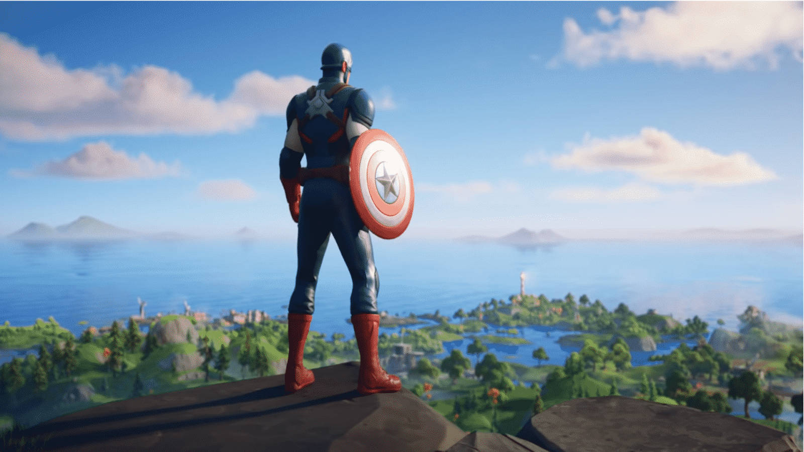 Fortnite Outfit Captain America Laptop Background