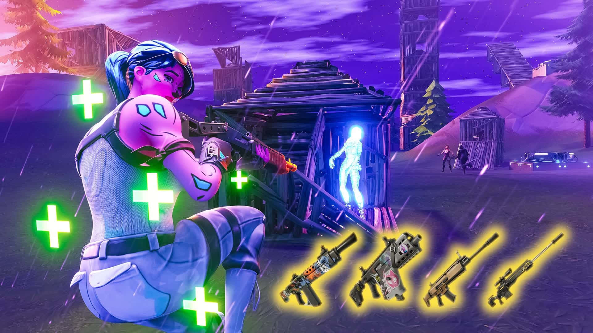 Fortnite Pink Ghoul Trooper Action Background