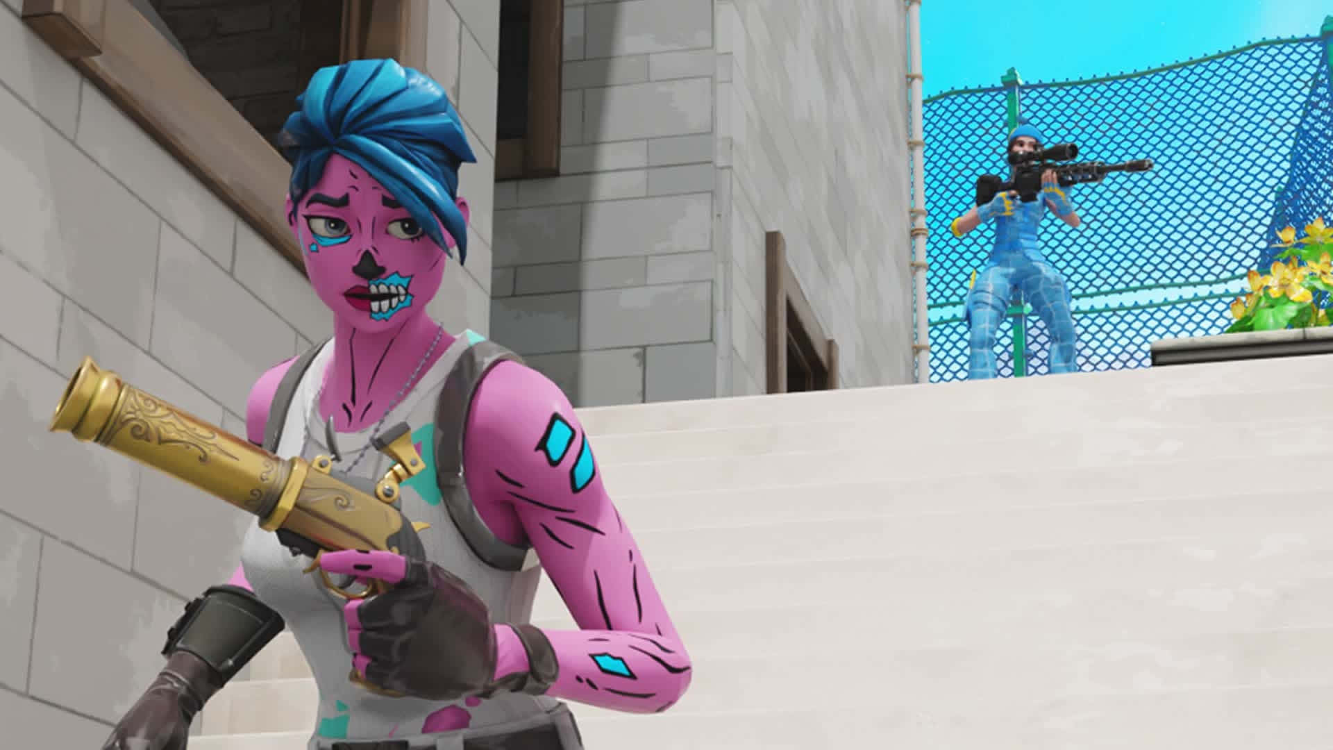 Fortnite Pink Ghoul Trooper Action Background