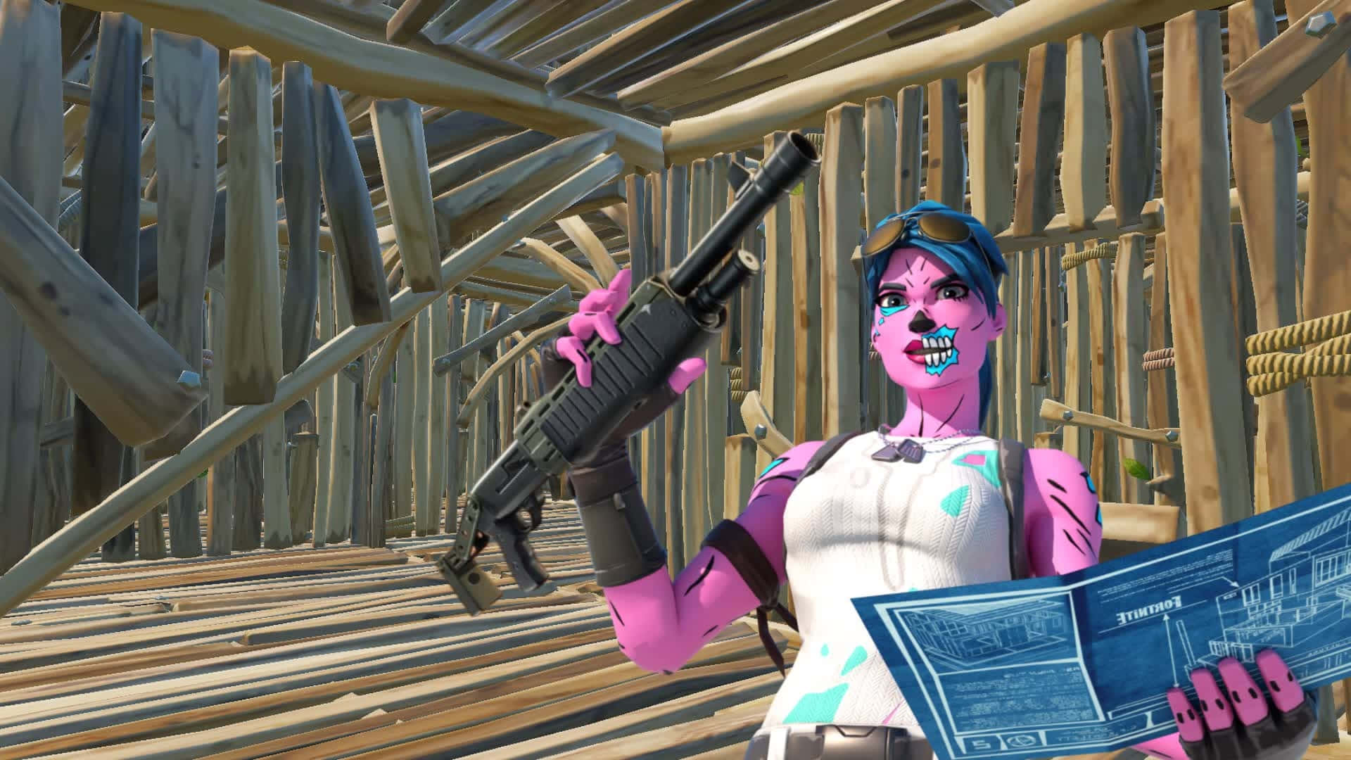 Fortnite Pink Ghoul Trooper Blueprints Background