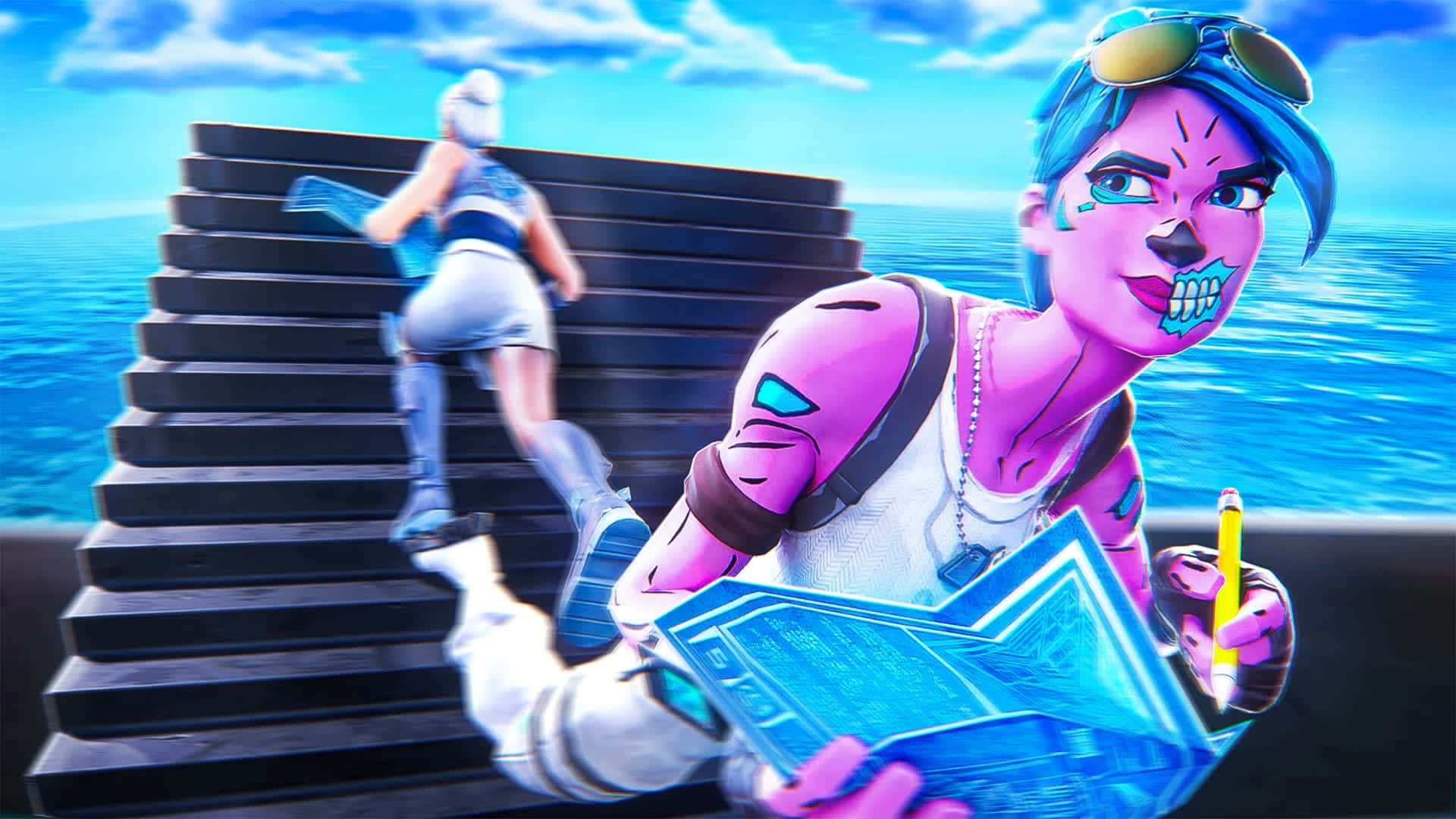 Fortnite Pink Ghoul Trooper Blueprints Background