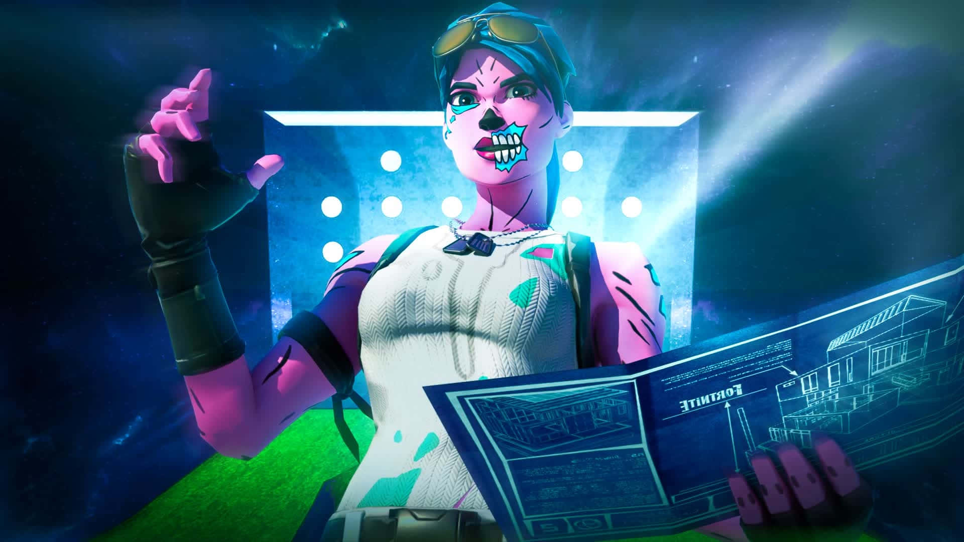 Fortnite Pink Ghoul Trooper Blueprints Background
