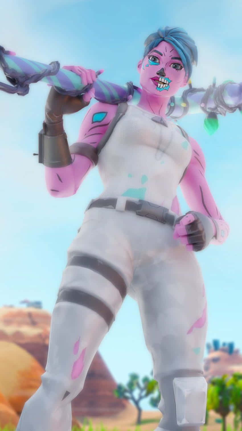 Fortnite Pink Ghoul Trooper Character Pose Background