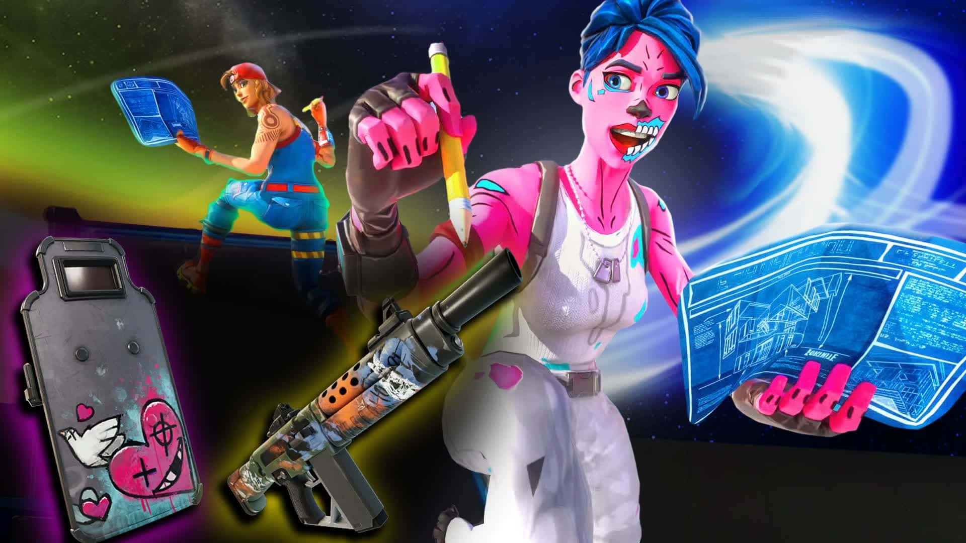 Fortnite Pink Ghoul Trooper Cosmic Backdrop Background