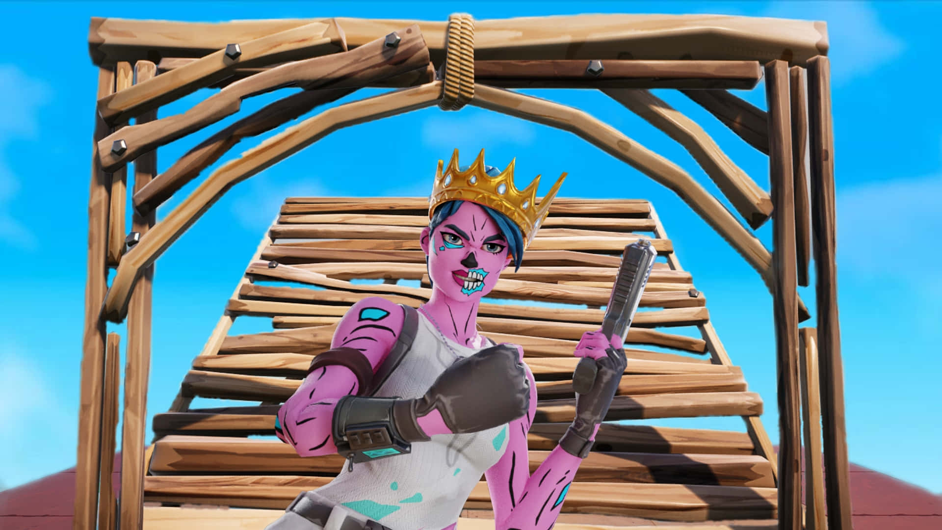 Fortnite Pink Ghoul Trooper Crowned Warrior Background