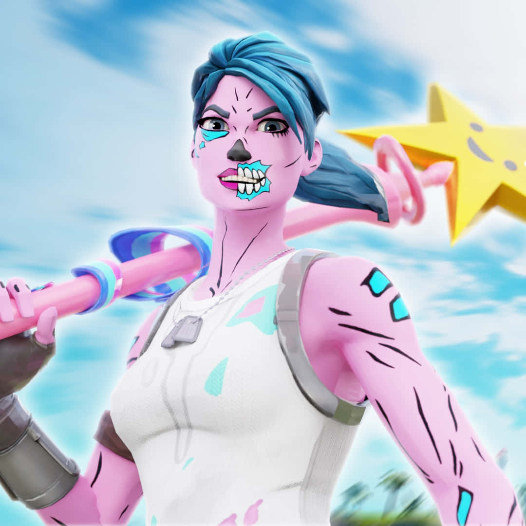 Fortnite Pink Ghoul Trooper Pose Background