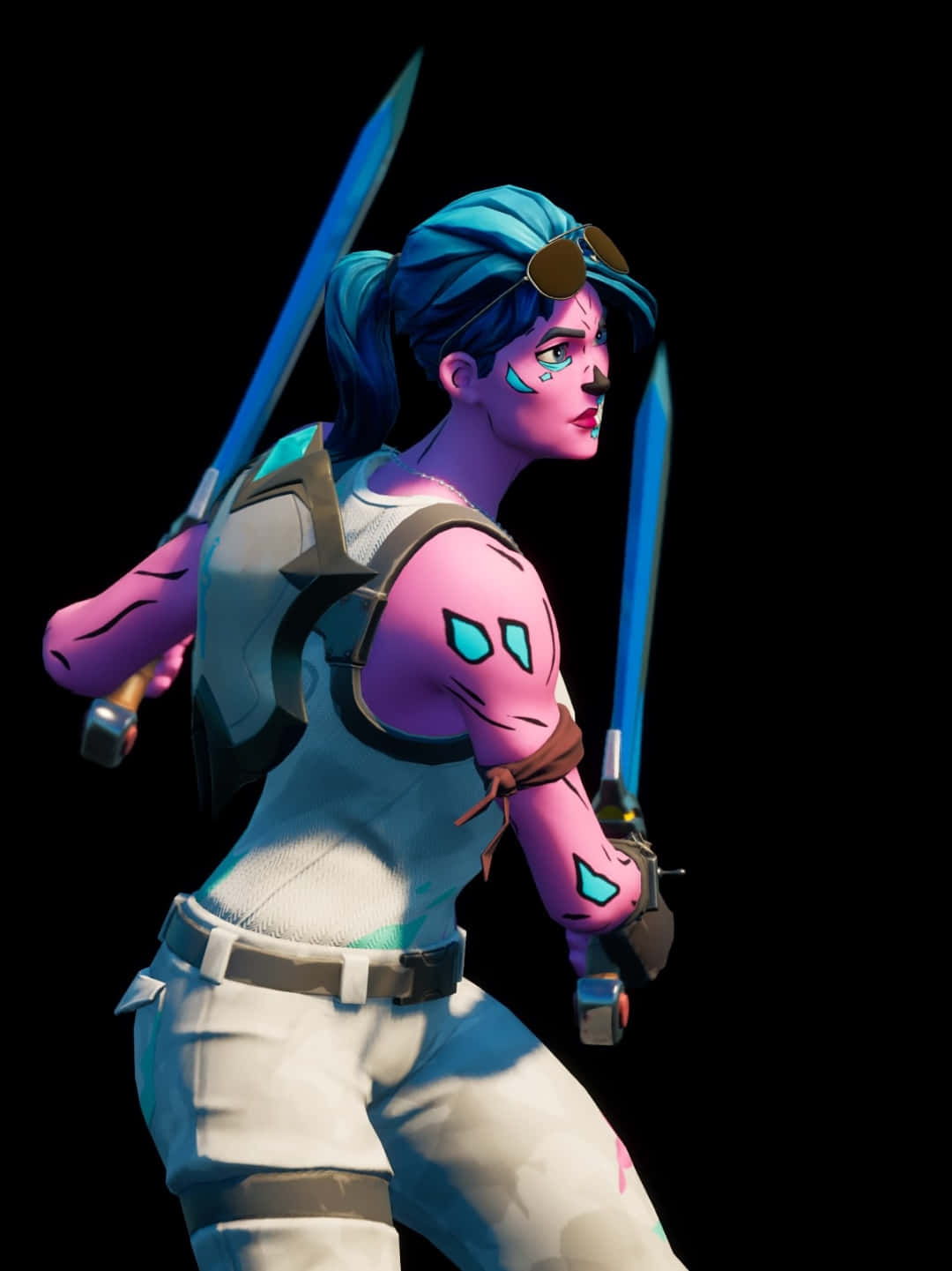 Fortnite Pink Ghoul Trooper With Dual Katanas Background