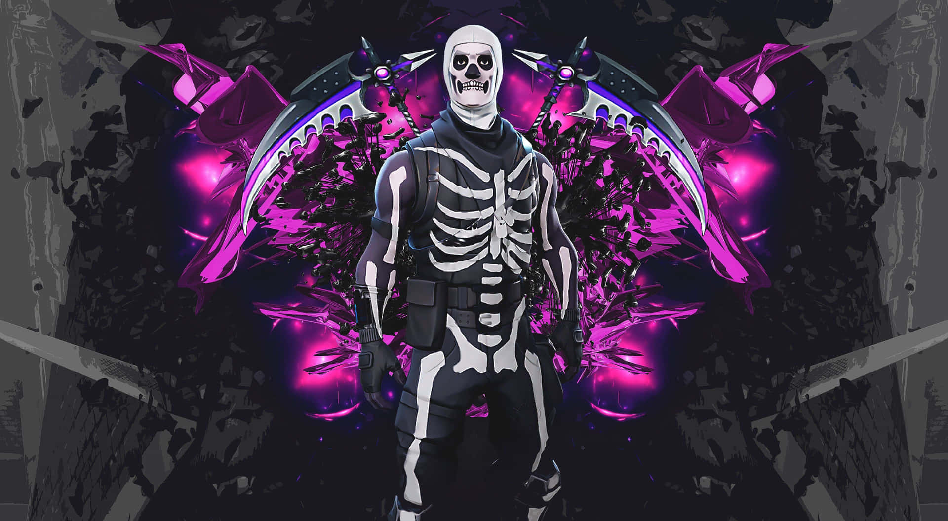 Fortnite Skull Trooper Wings Glow Background