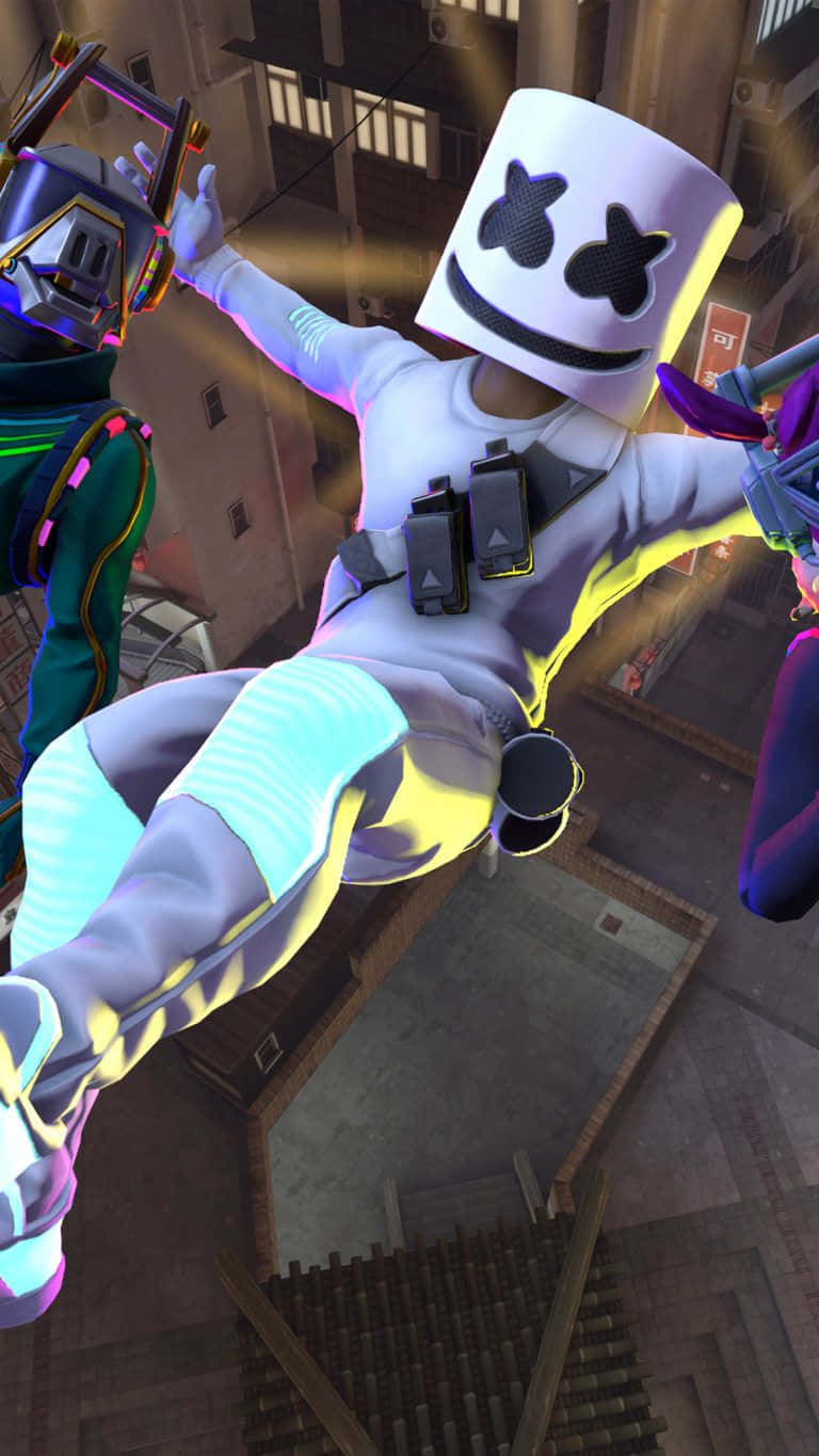 Fortnite Skydiving Marshmello Skin Background