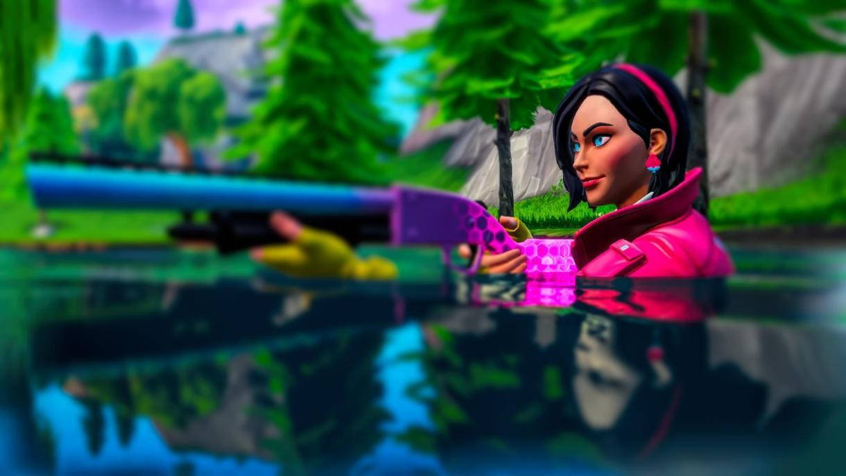 Fortnite Thumbnail Character On Water Background