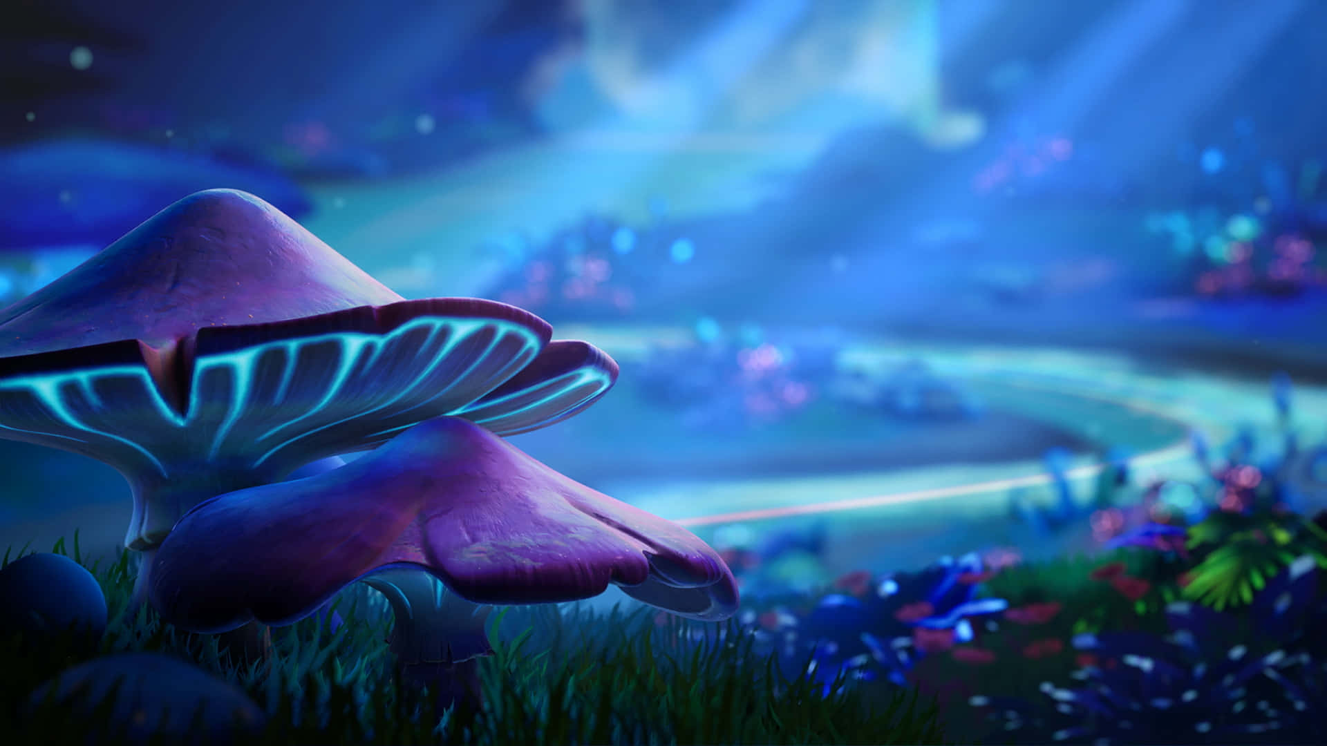 Fortnite Video Game Glow In The Dark Fungus Background