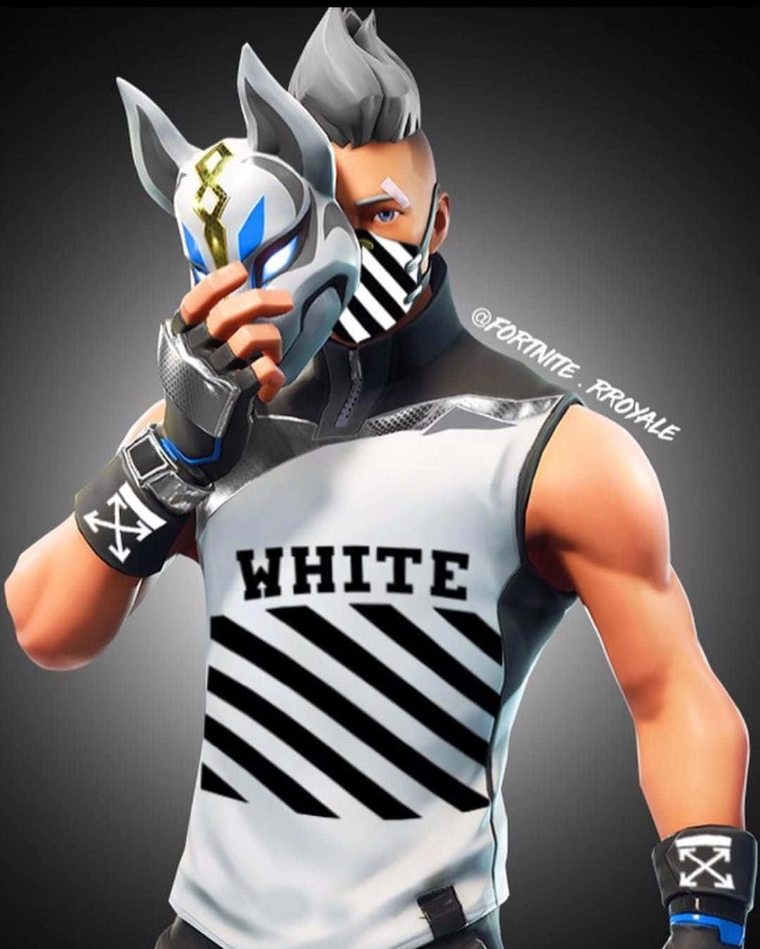 Fortnite White Mask - T-shirt Background