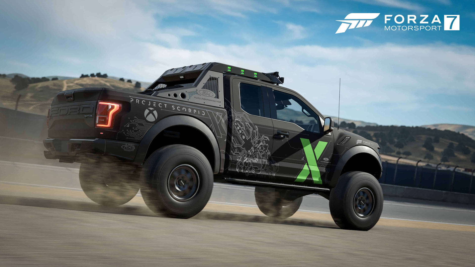Forza 7 Black Ford Truck Background