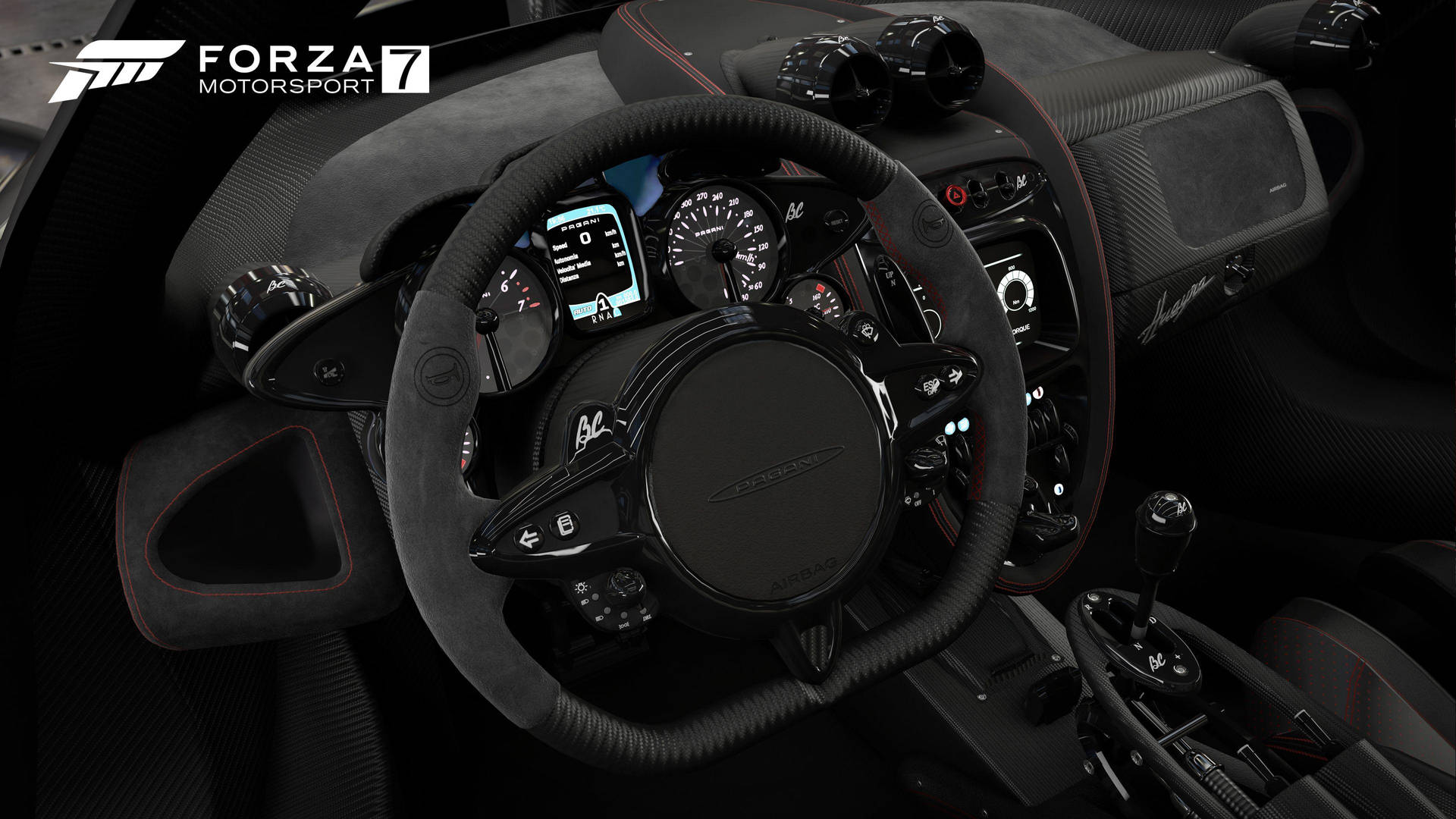 Forza 7 Pure Black Steering Wheel Background