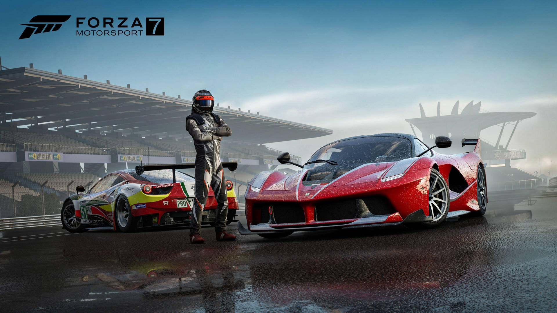 Forza 7 Rider With Ferrari Background