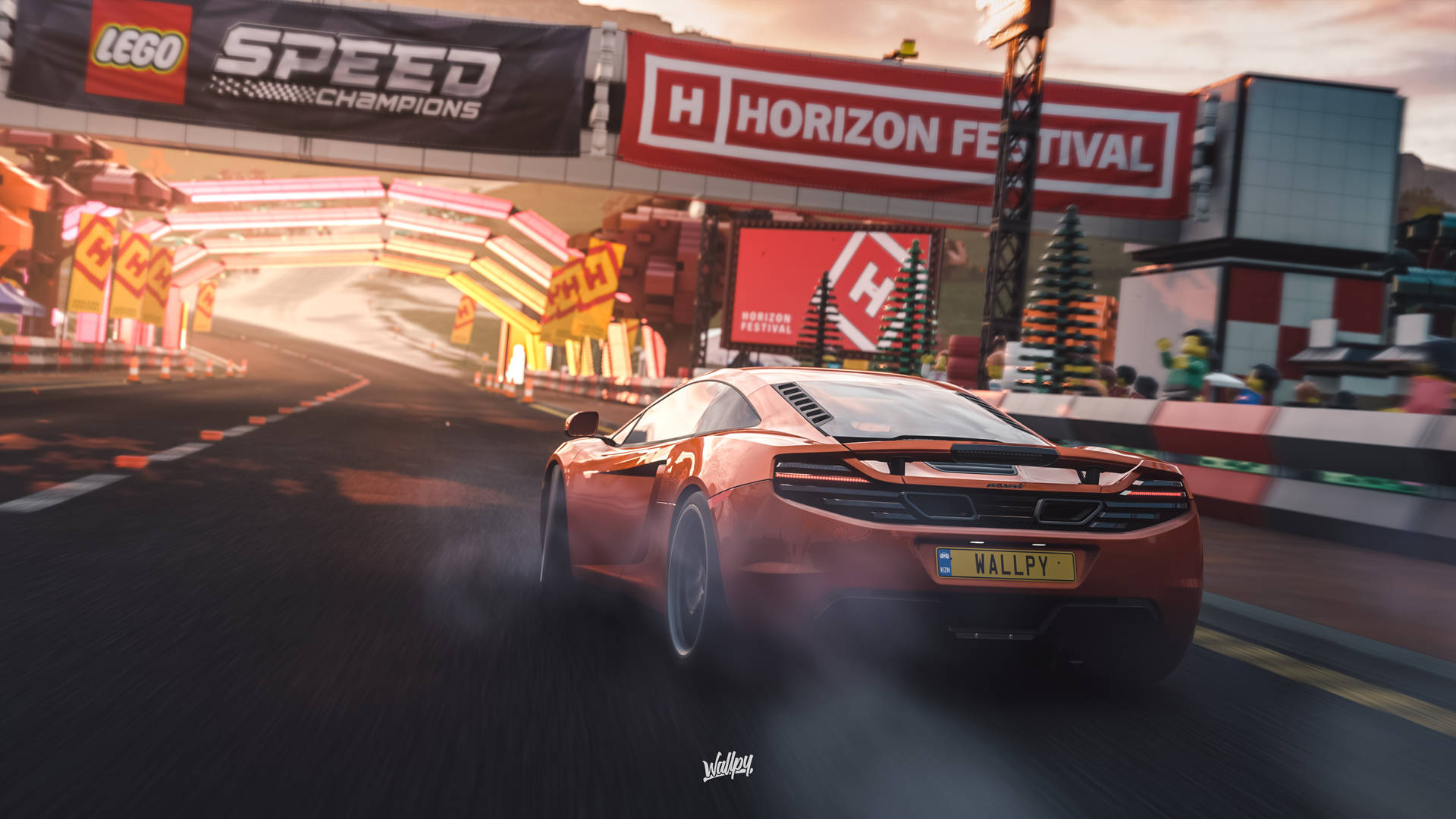 Forza Horizon 4 4k橙色迈克拉伦乐高冠军背景