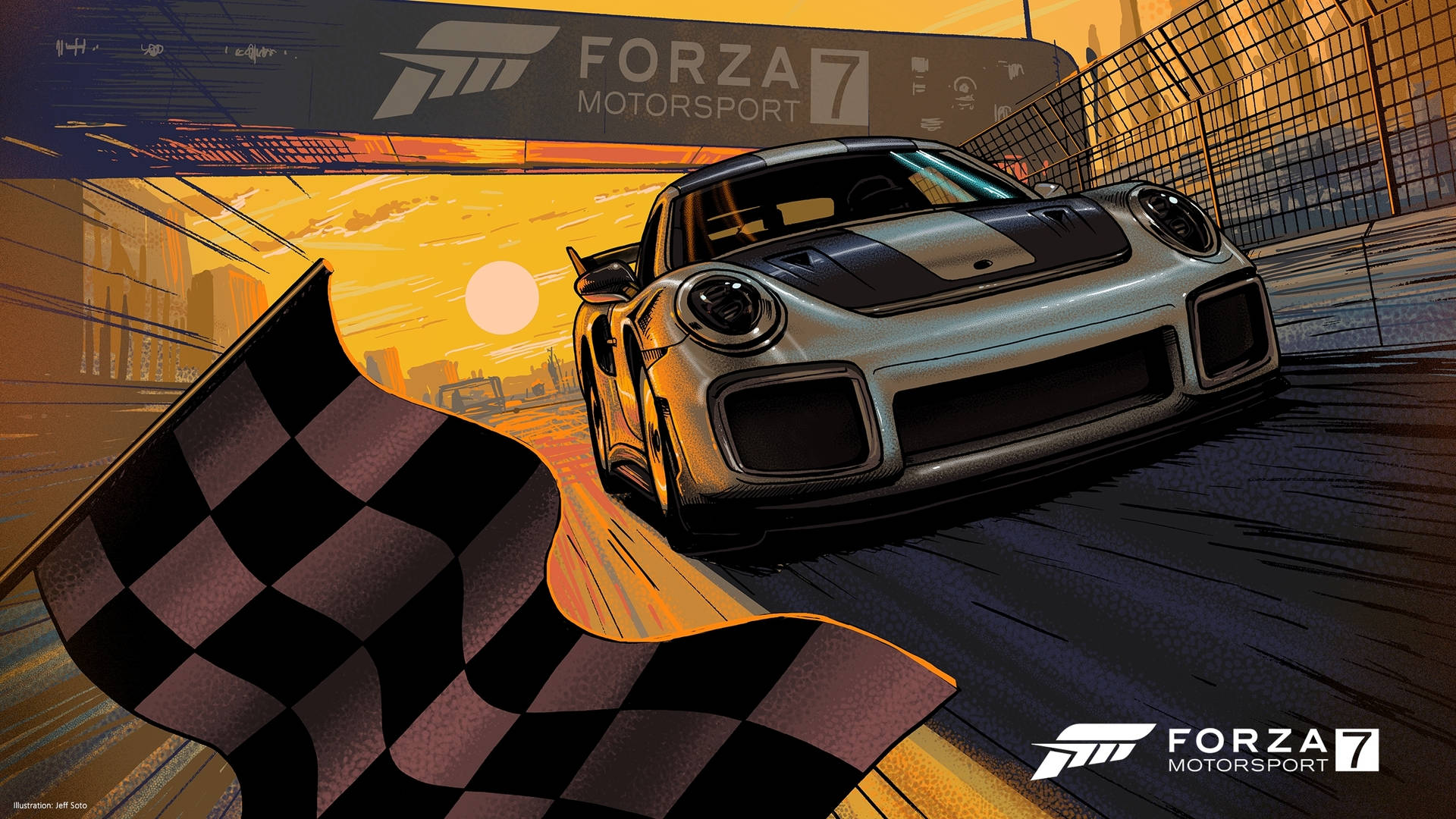 Forza Motorsport 7 Comic Artwork Background