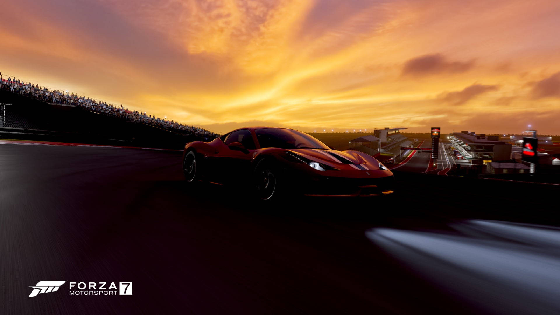 Forza Motorsport 7 Ferrari 458 Sunset Background