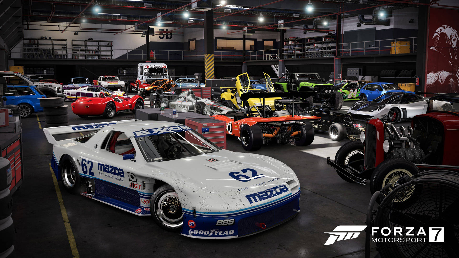 Forza Motorsport 7 Muscle Cars Garage Background