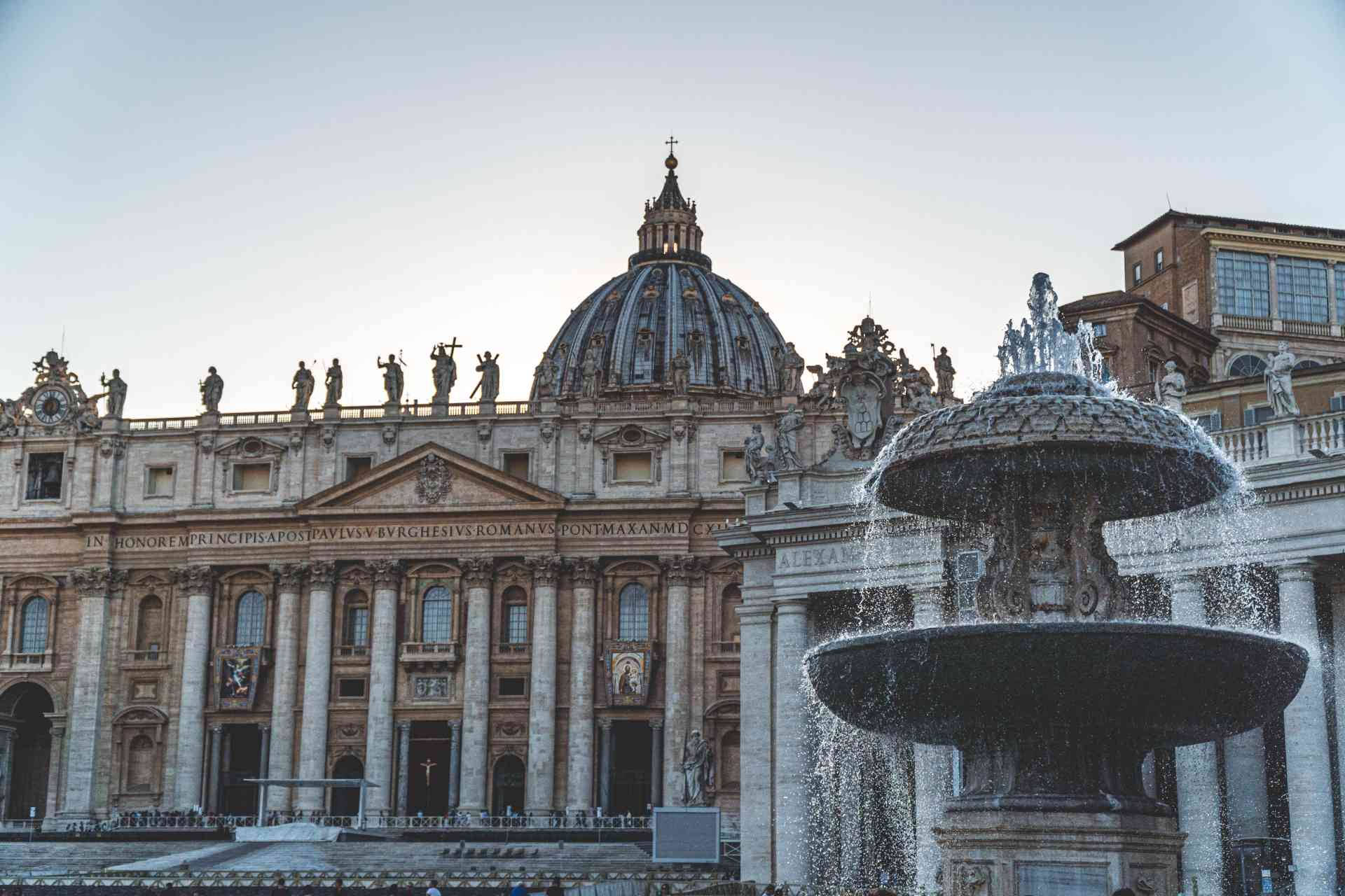 Fountain In Vatican City Background