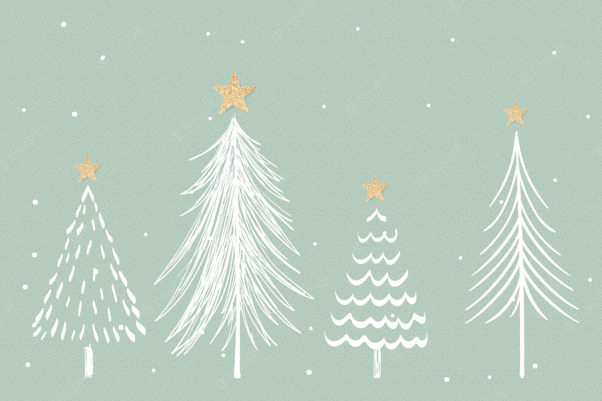 Four Cute Simple Christmas Trees Background