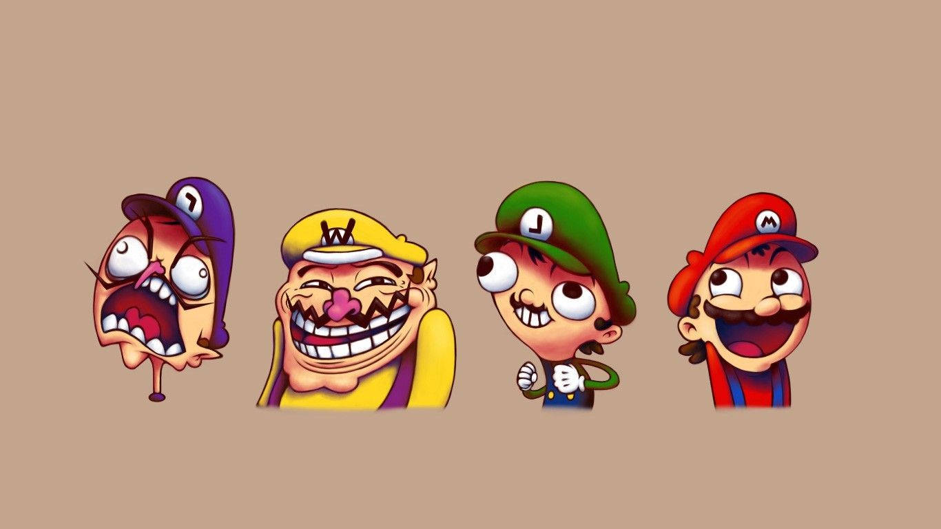 Four Different Characters From The Nintendo Mario Games Background