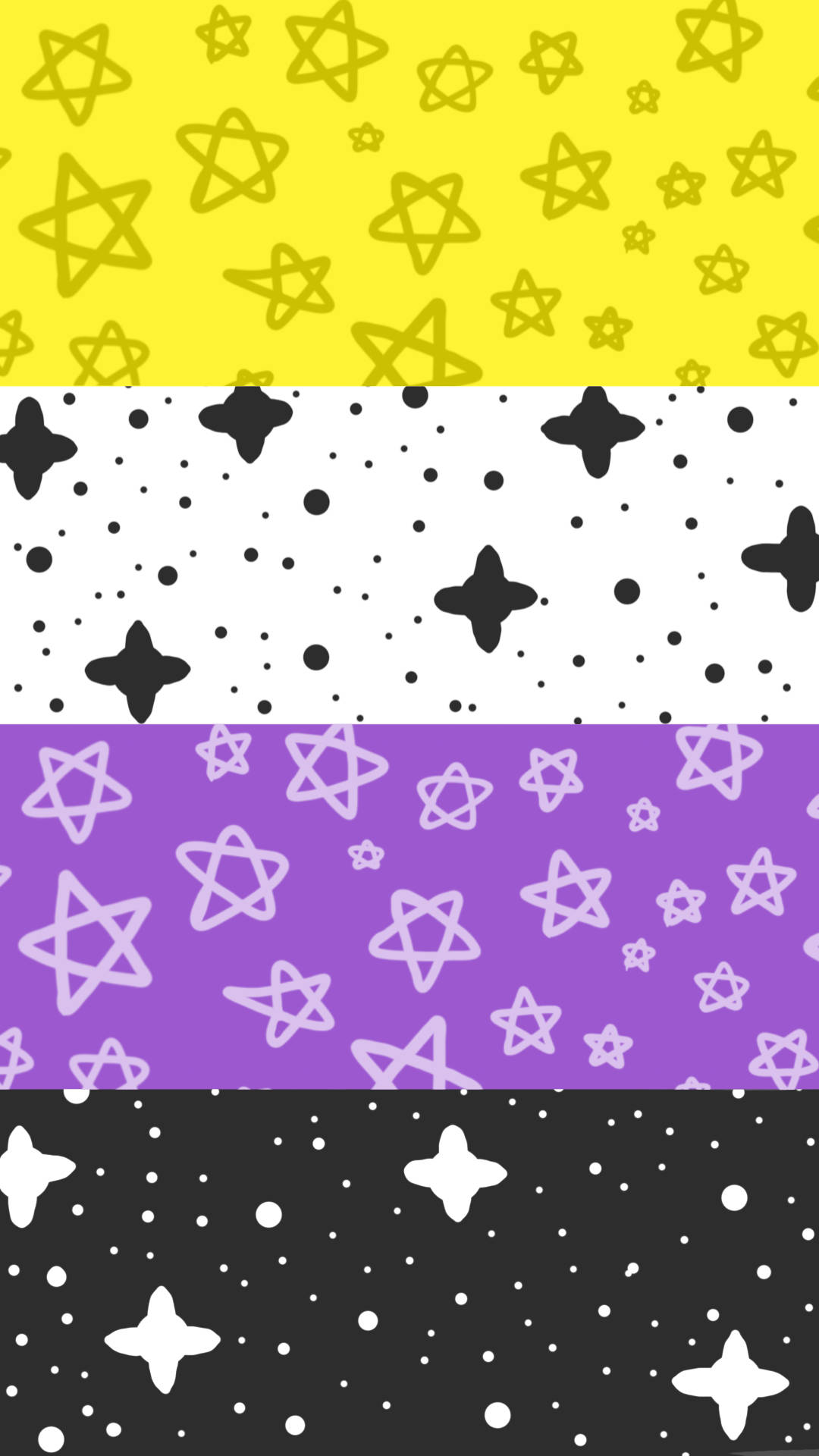 Four Different Patterns With Stars On Them Background