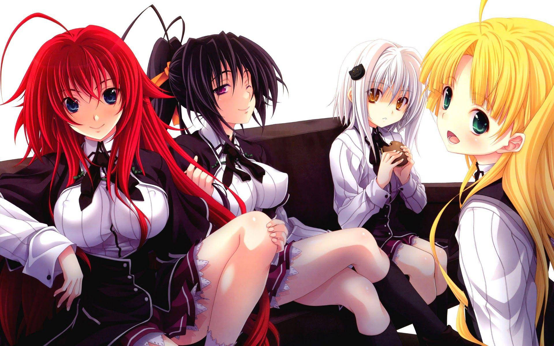 Four Girls Uniform High School Dxd