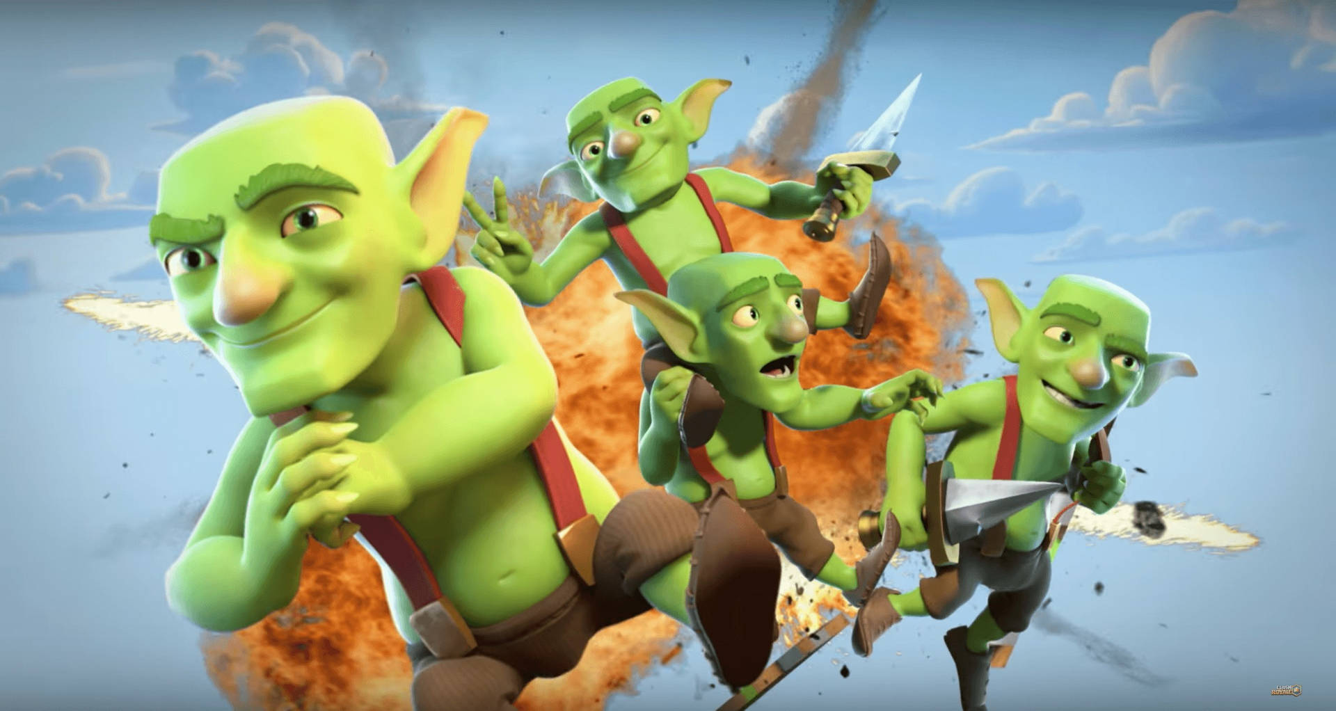 Four Goblins Clash Of Clans Background