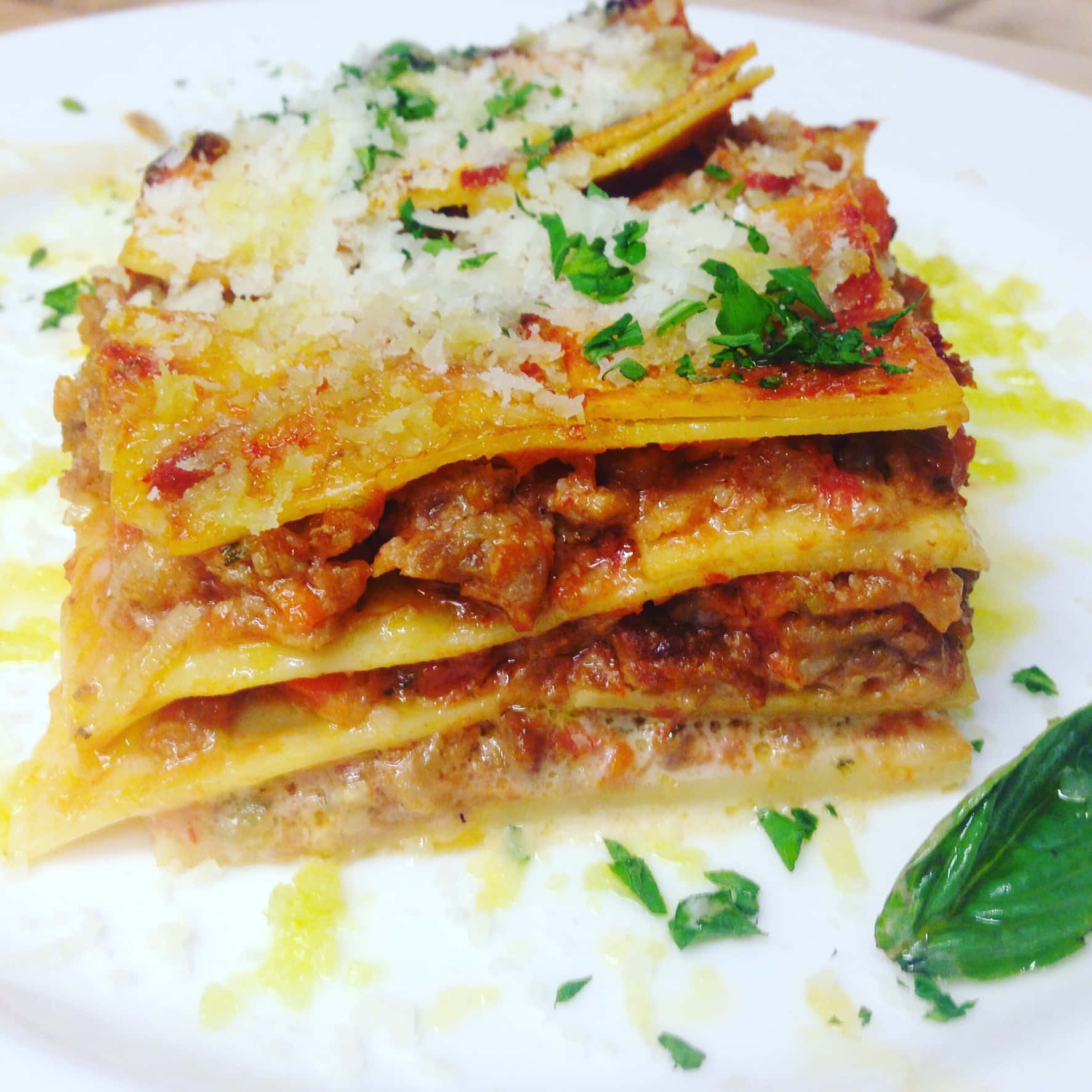 Four Layer Lasagna Alla Bolognese Background