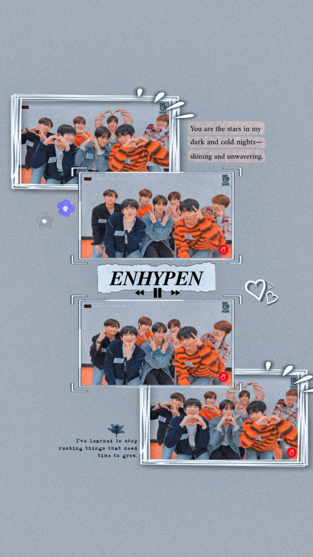 Four Photo Cuts Enhypen Aesthetic Background