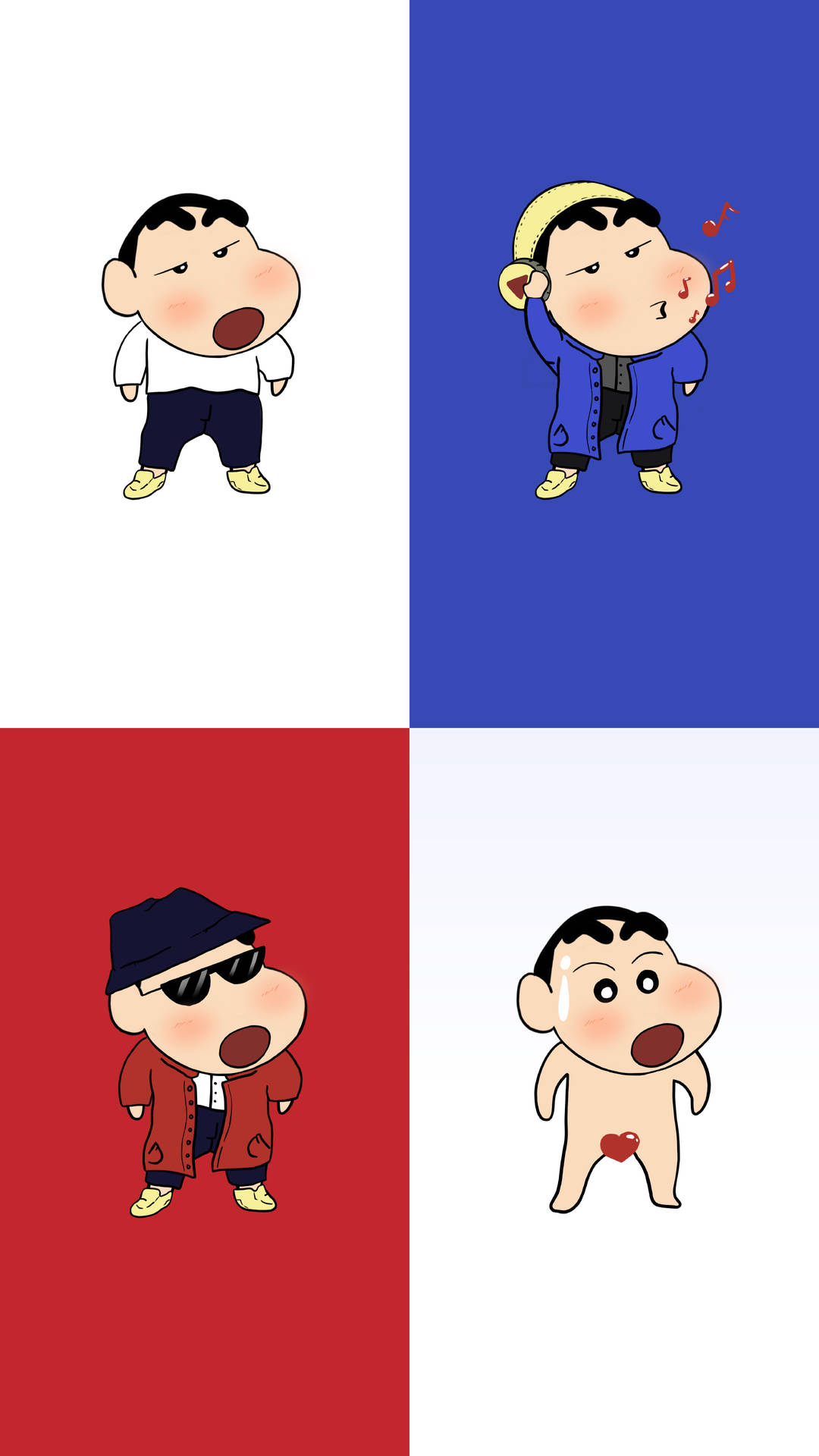 Four Piece Shin Chan Cartoon Outfits Background