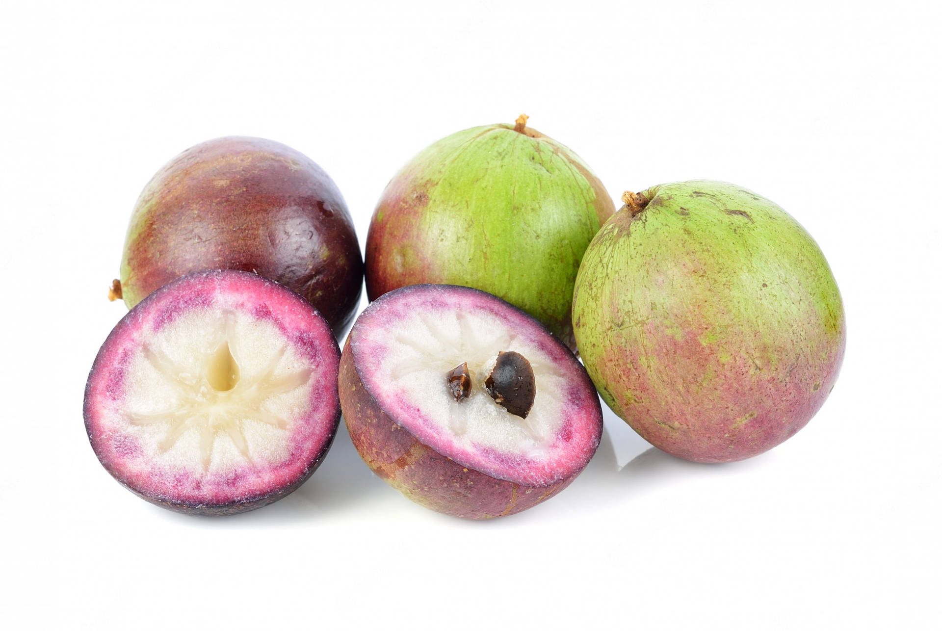 Four Ripe Purple Star Apple